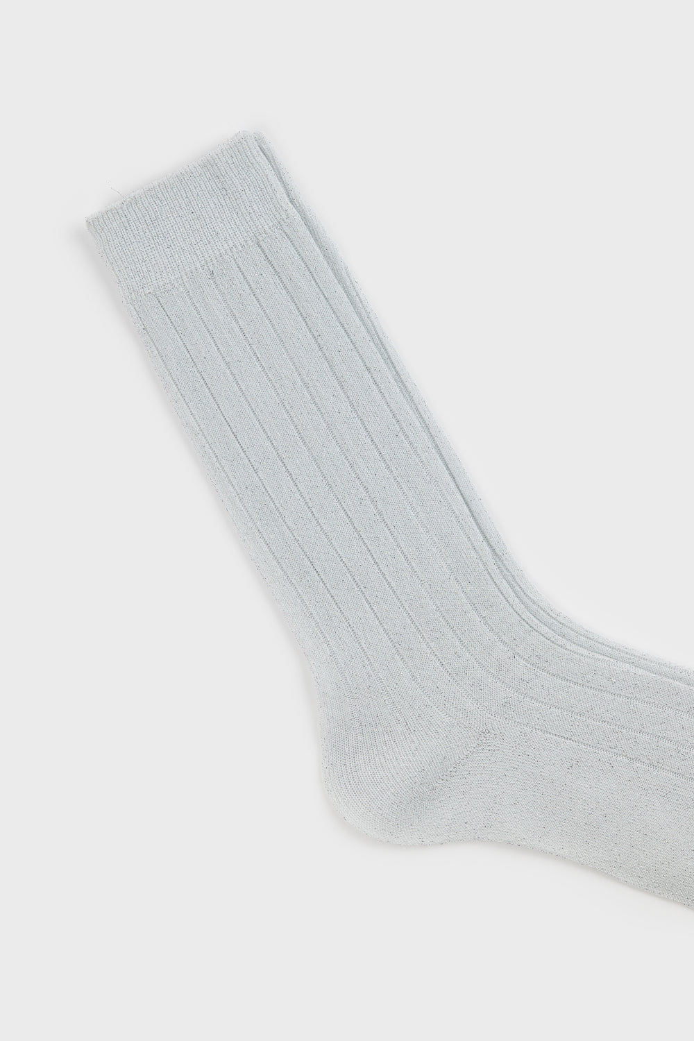 Silver glitter long ribbed socks_2