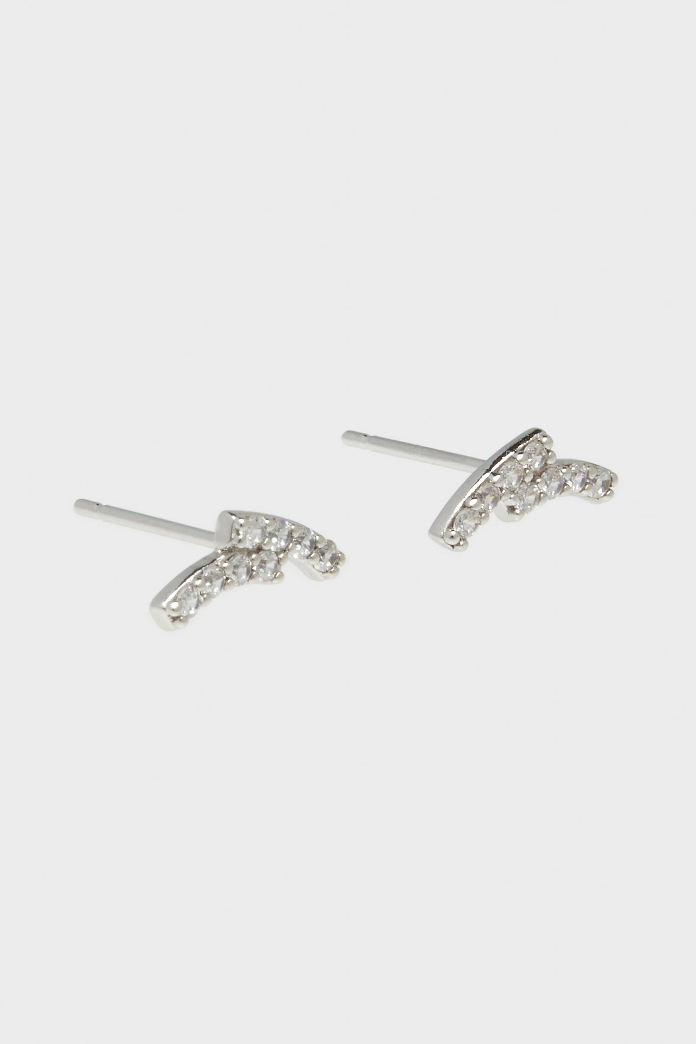 Silver double arch mini diamante studs_1