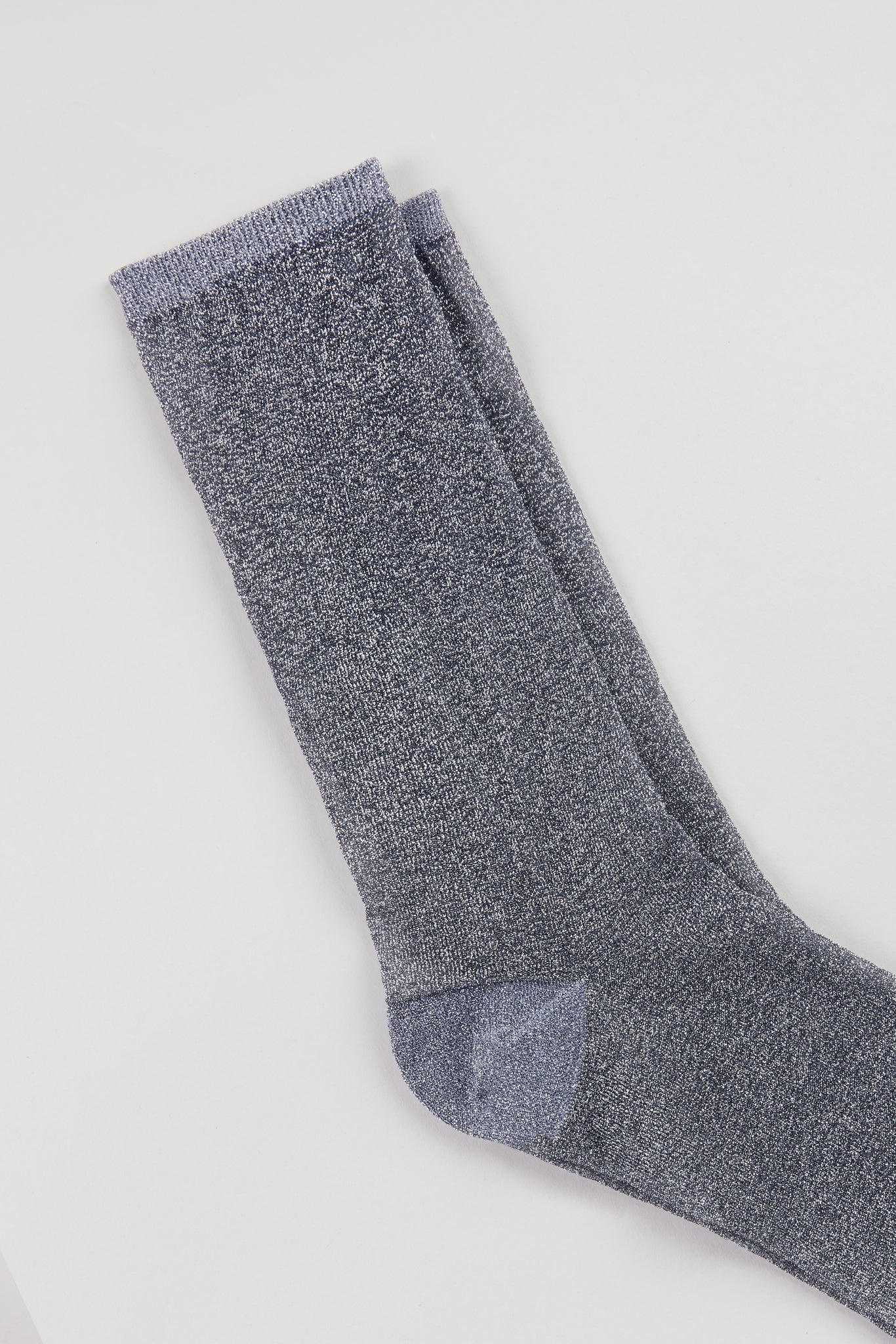 Silver glitter superstar long socks_2