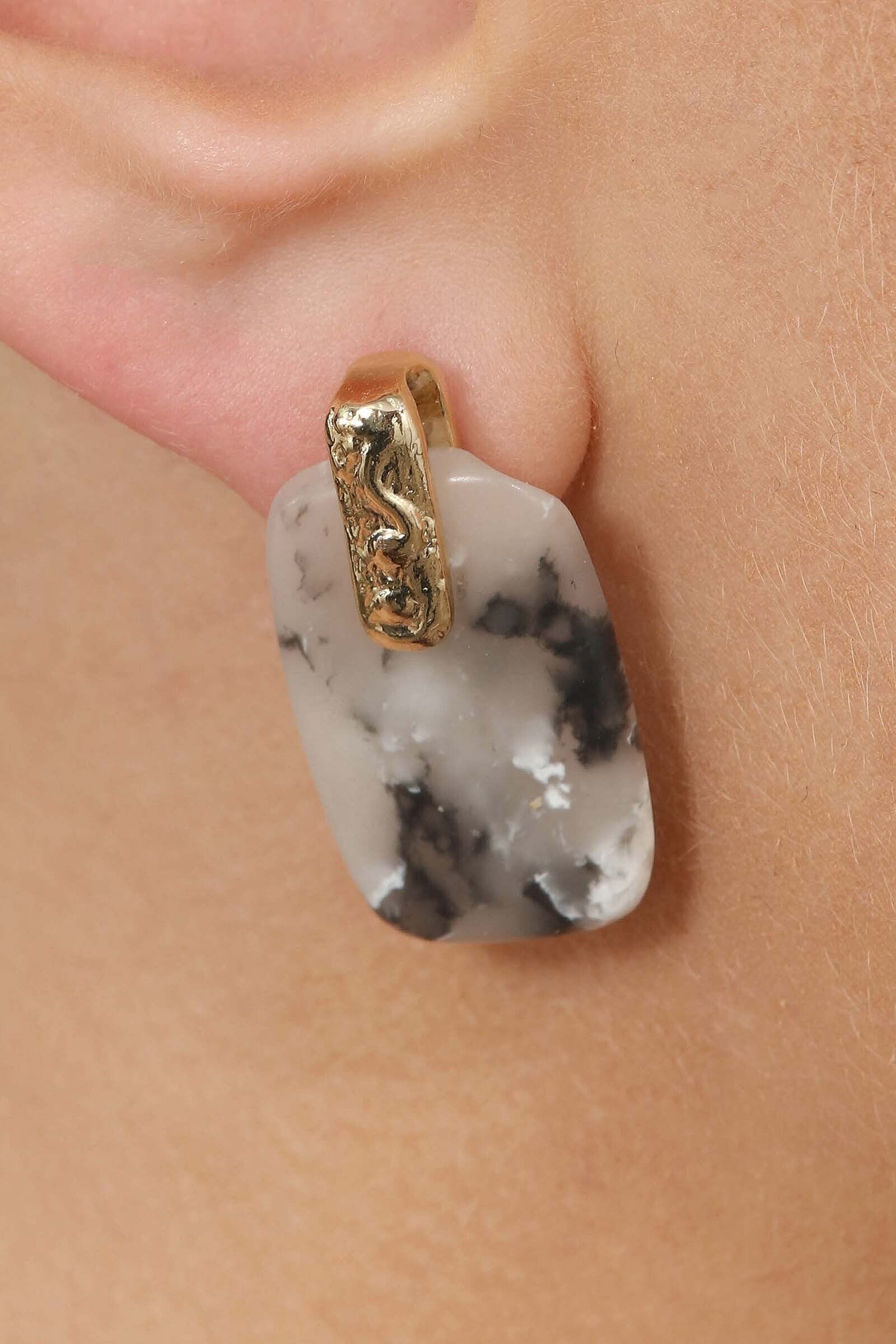 Ivory marble rectangle gold drop bar earrings_3