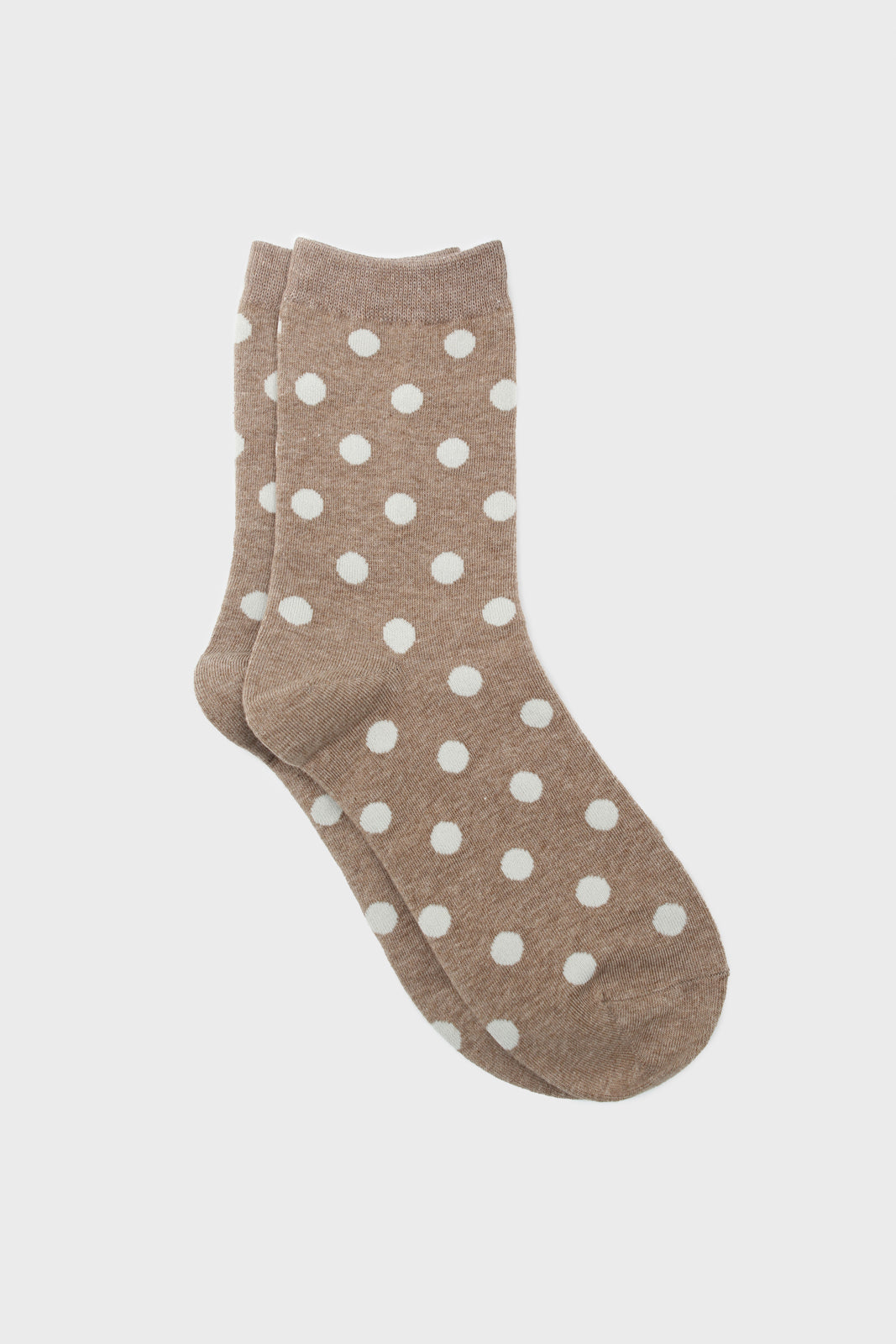 Beige and white bubble dot socks_1
