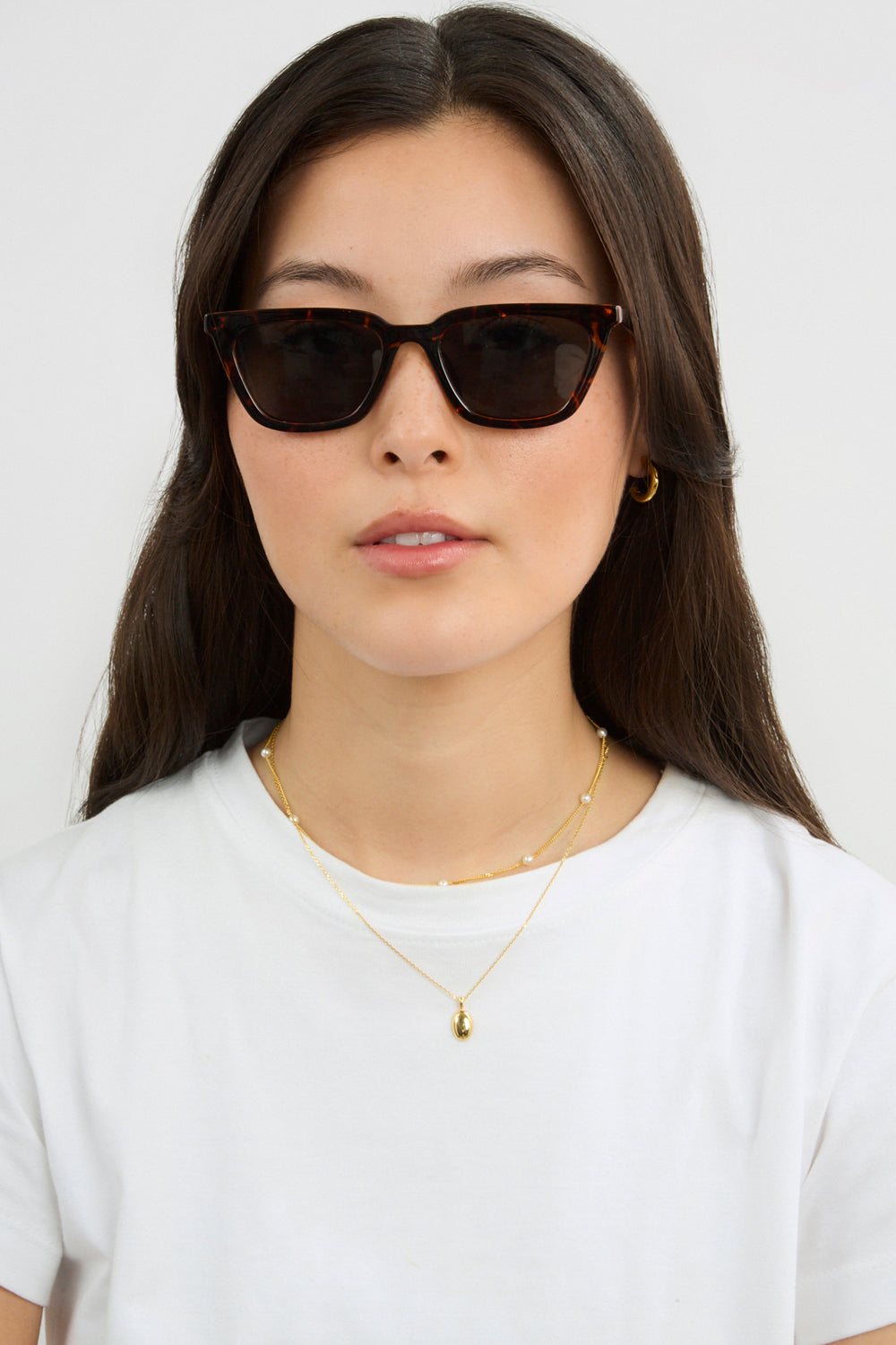 Tortoise shell angled cat eye sunglasses_3