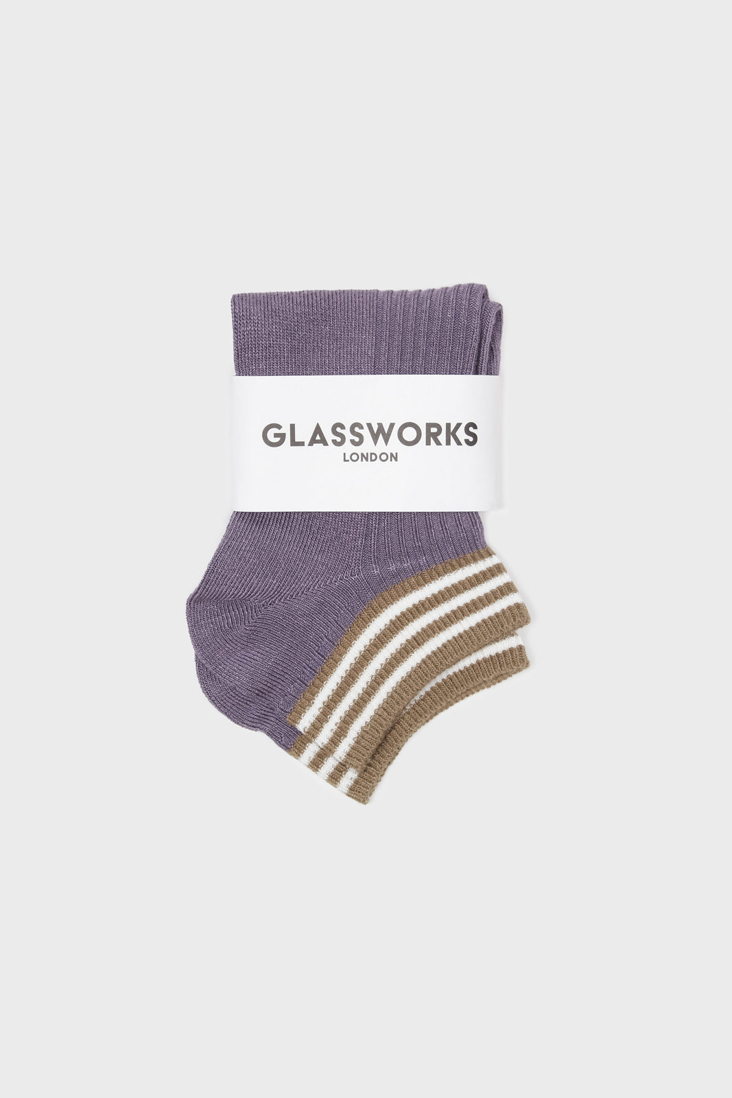 Violet and pale brown striped ankle socks_4
