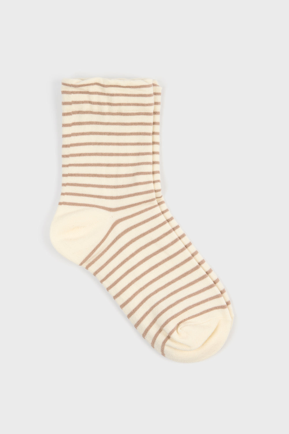 White and brown thin striped socks_3