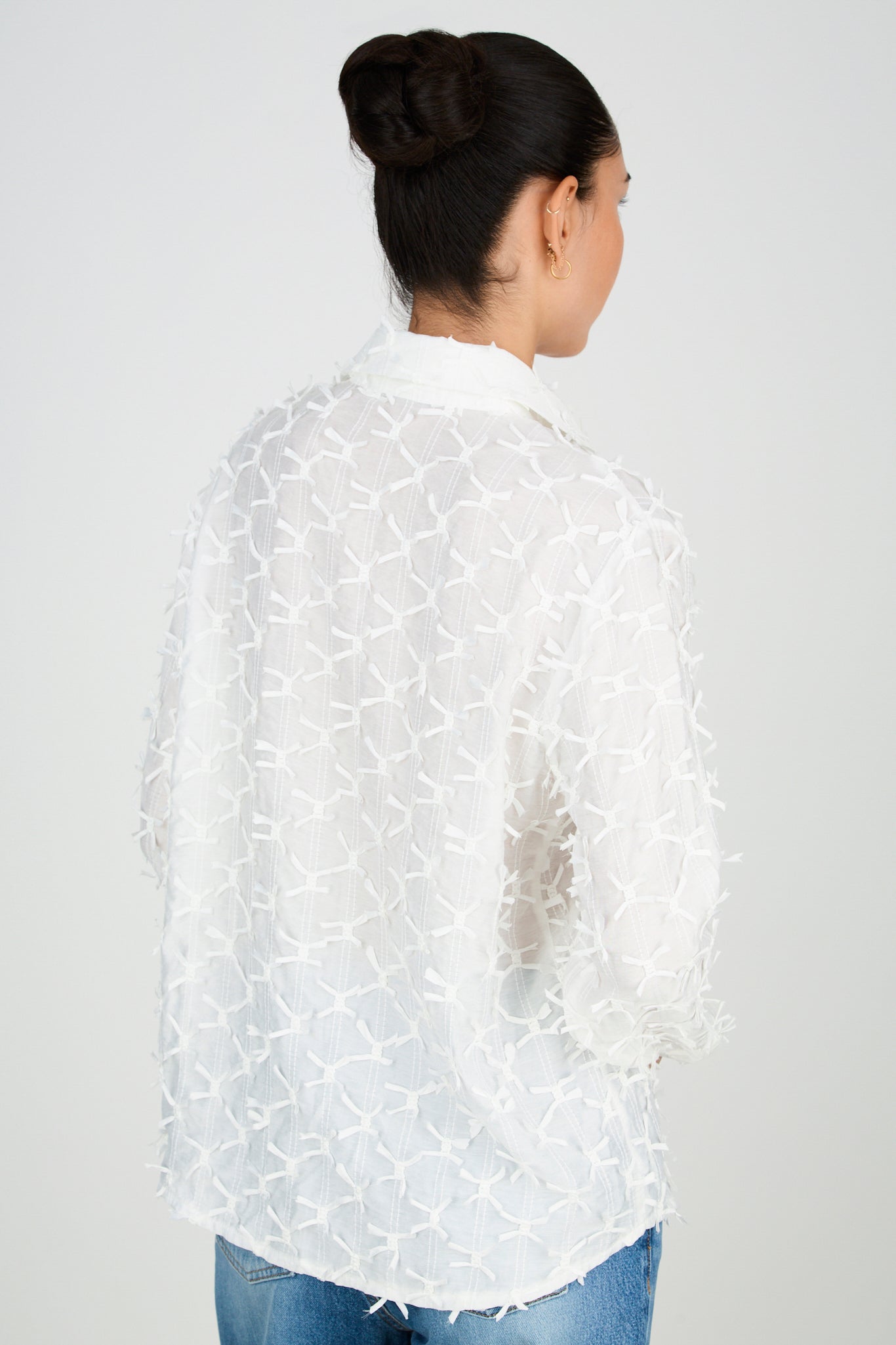 White bowties shirt blouse_2