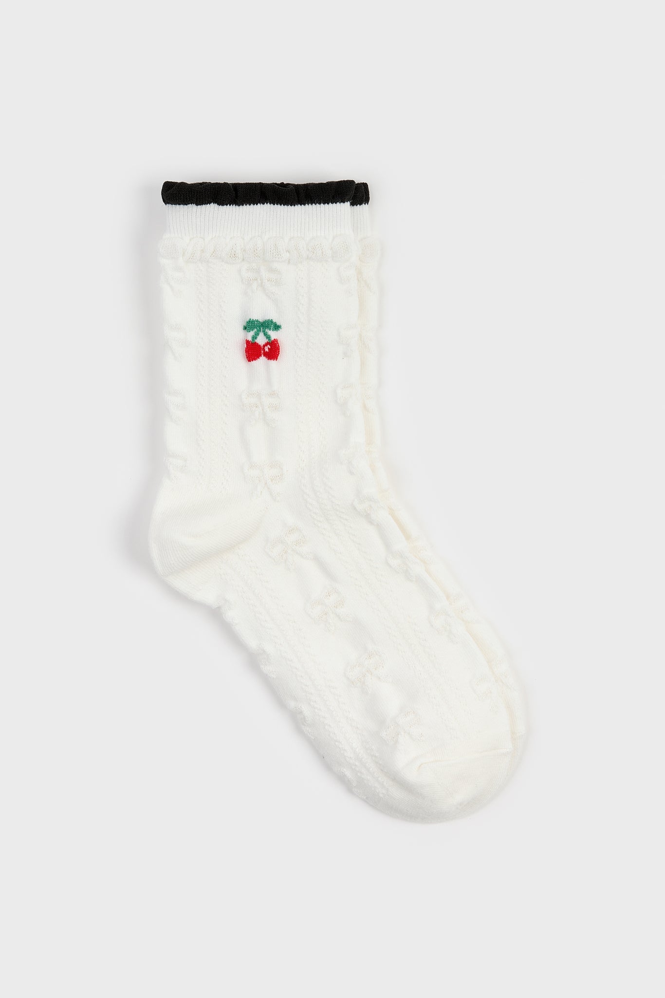 Cherry lace ribbon socks - Set of 2