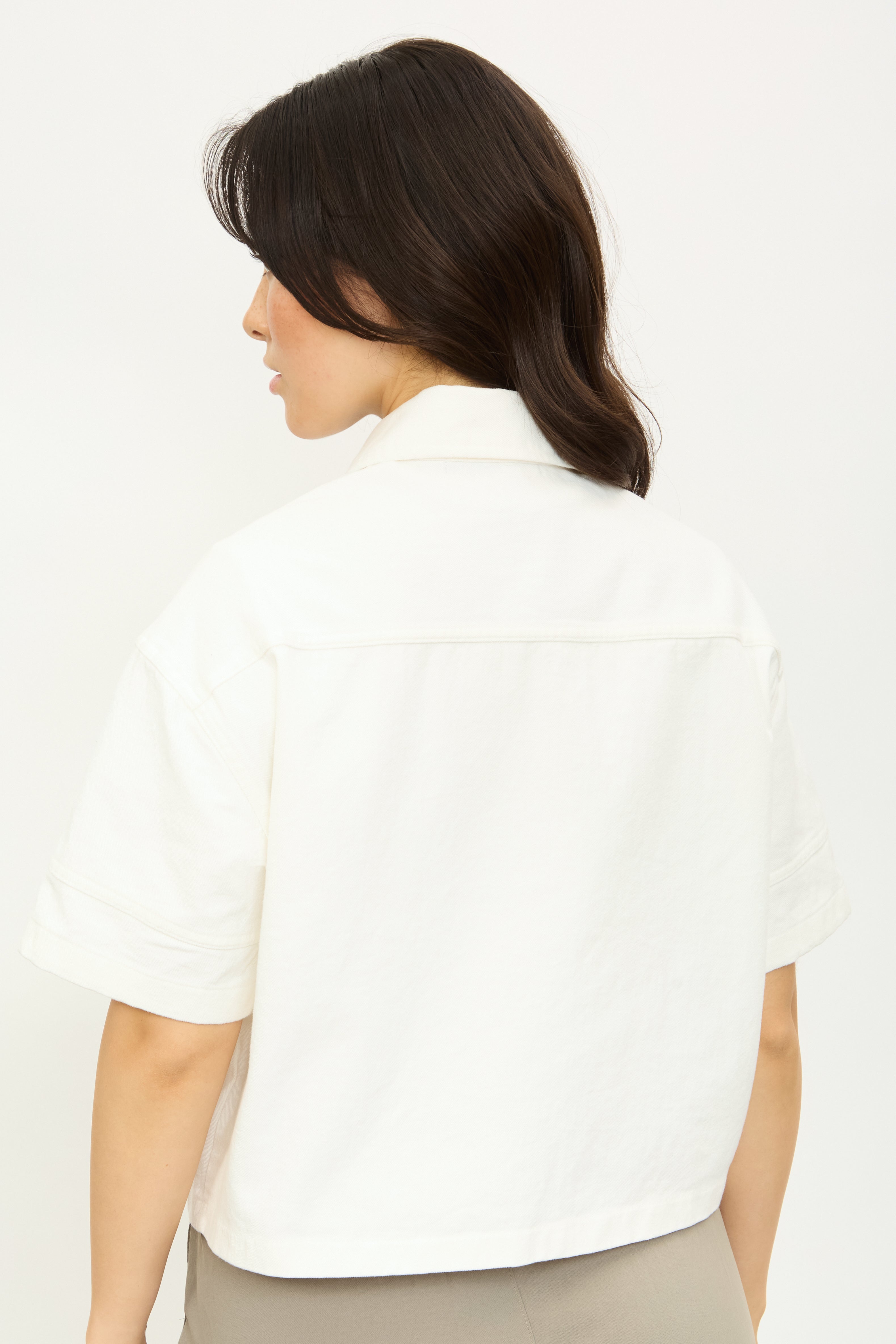 White denim short sleeve shirt jacket_3