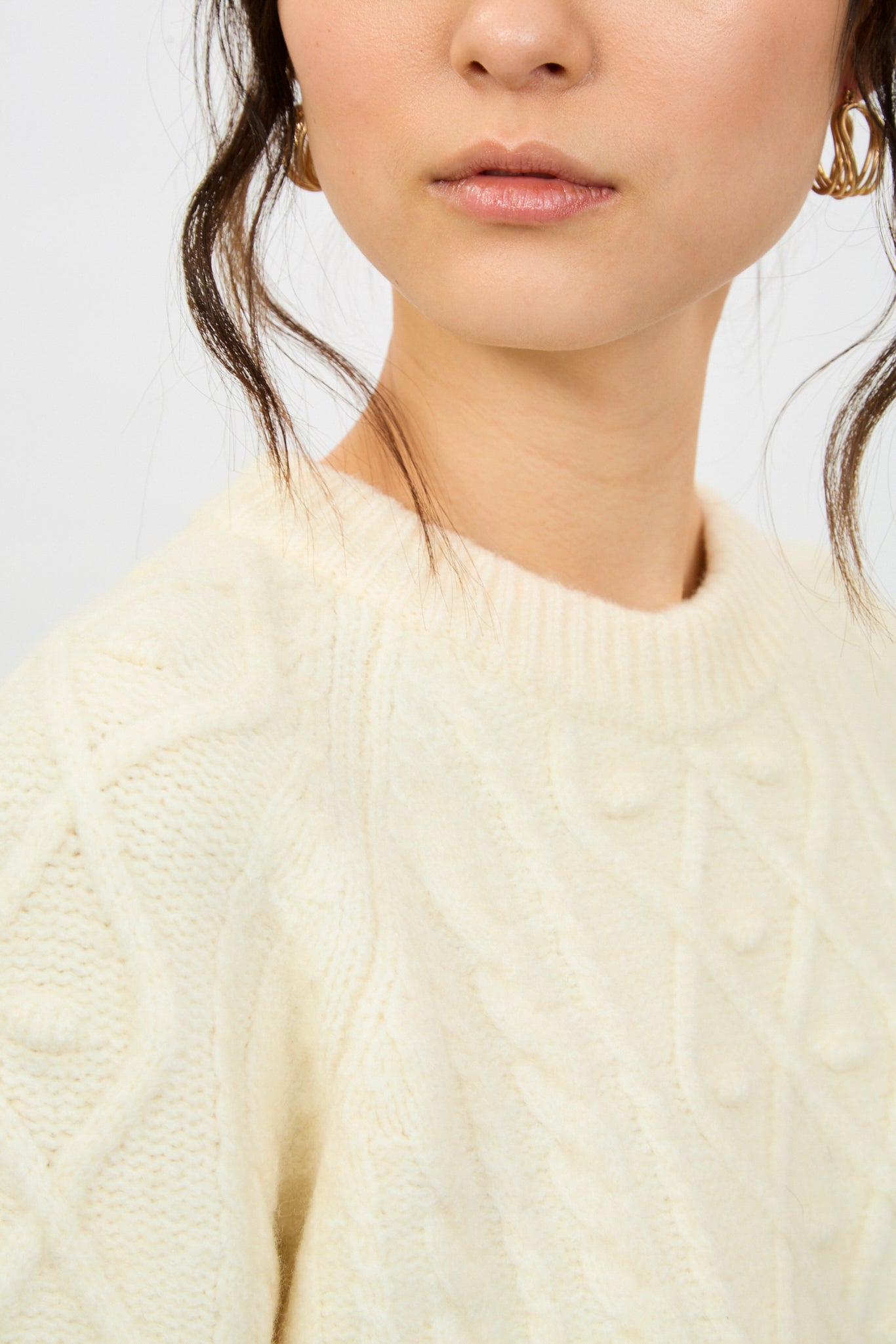 White diamond sleeve cable knit jumper_3