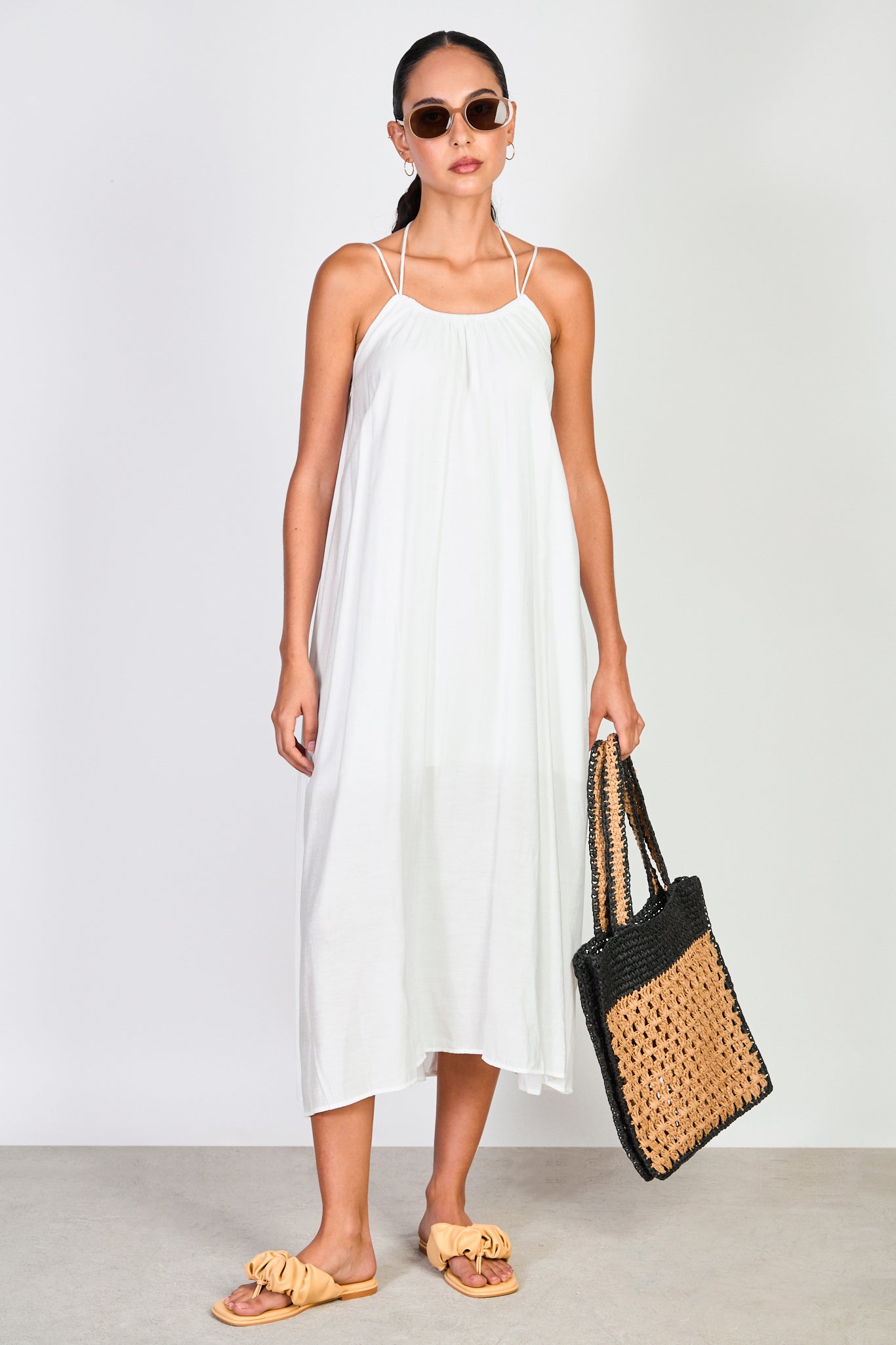 White double spaghetti strap maxi dress_1
