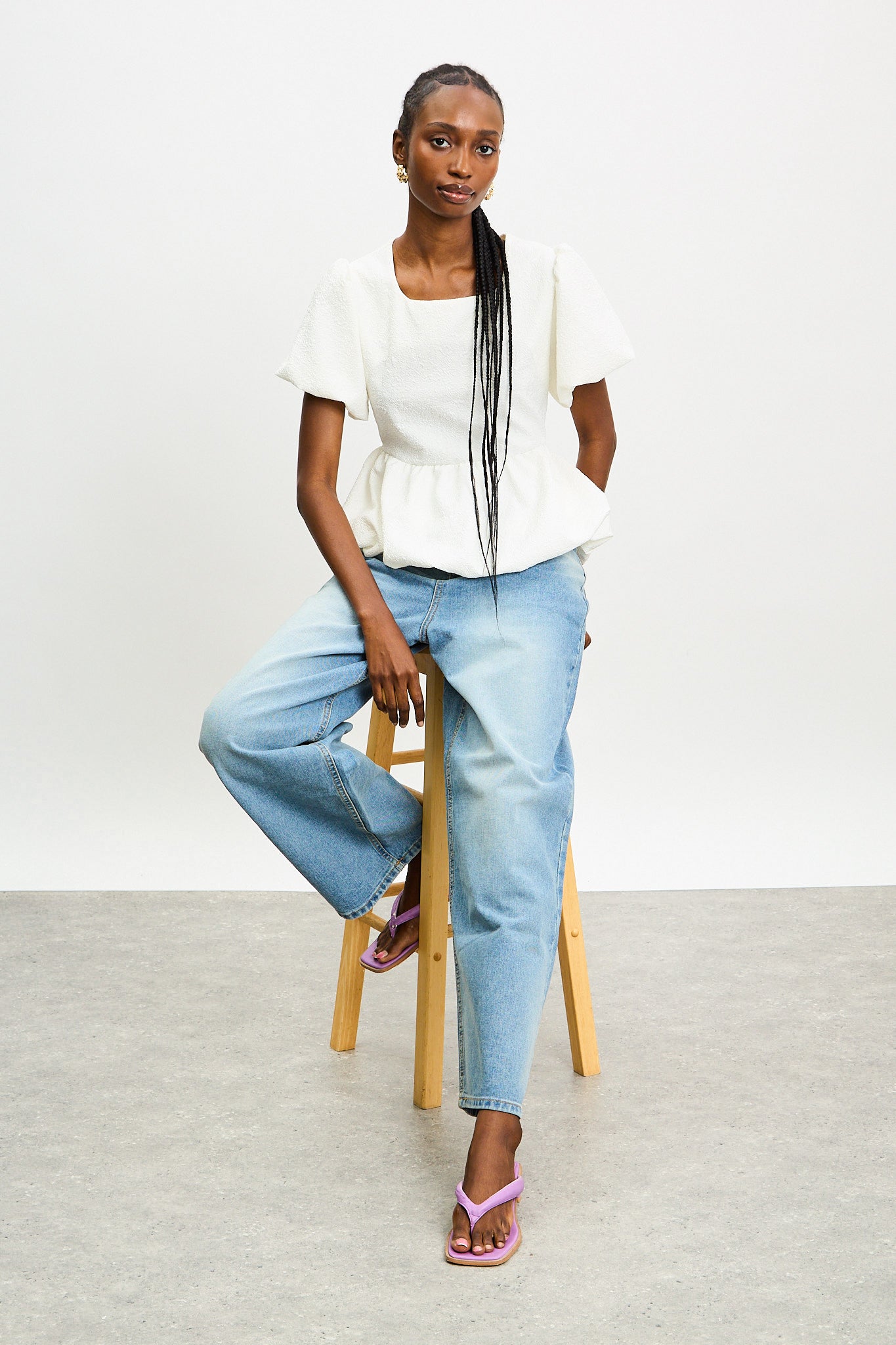 White double tie back bubble hem top_4