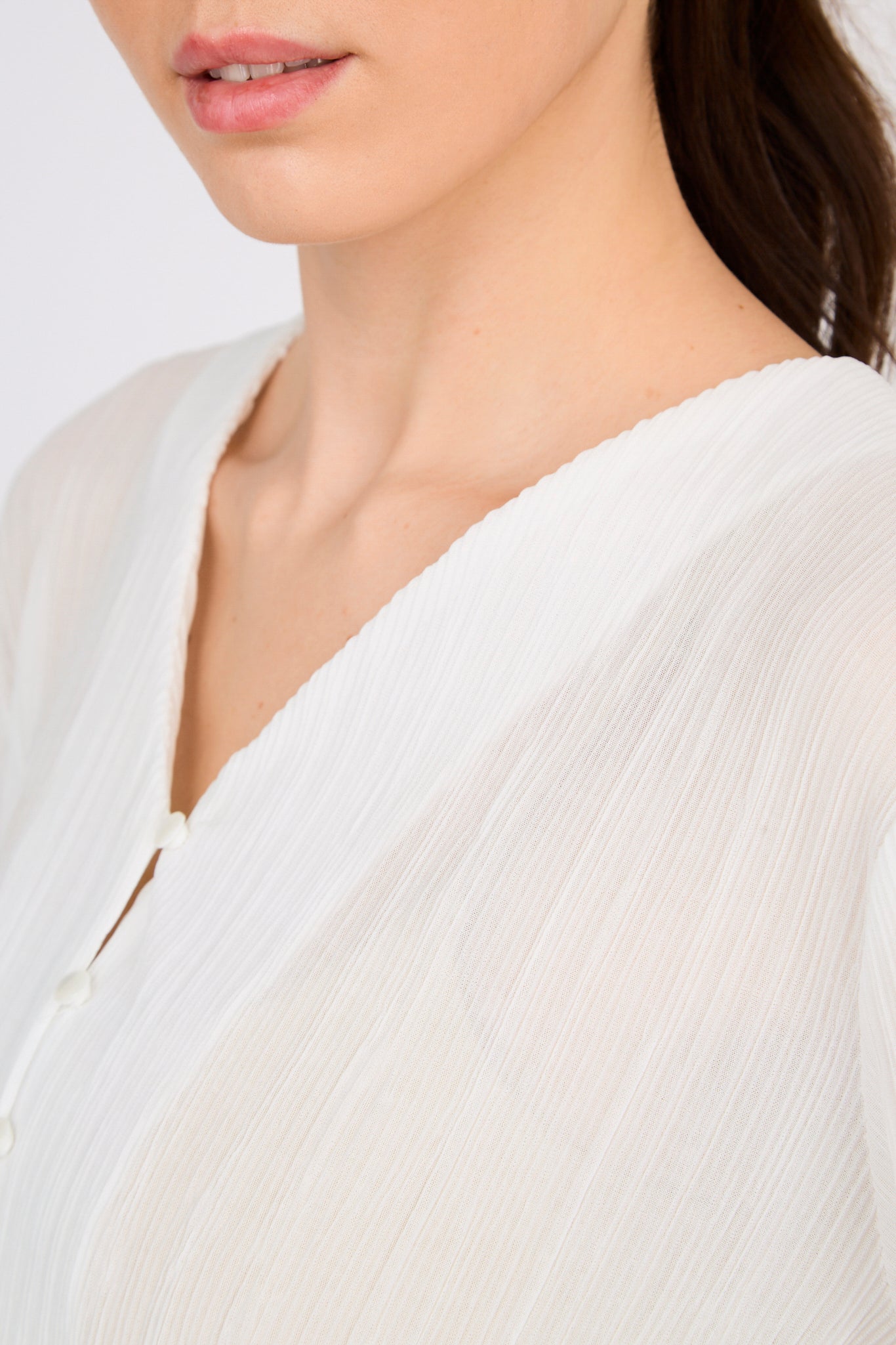 White micro rib button front blouse_3