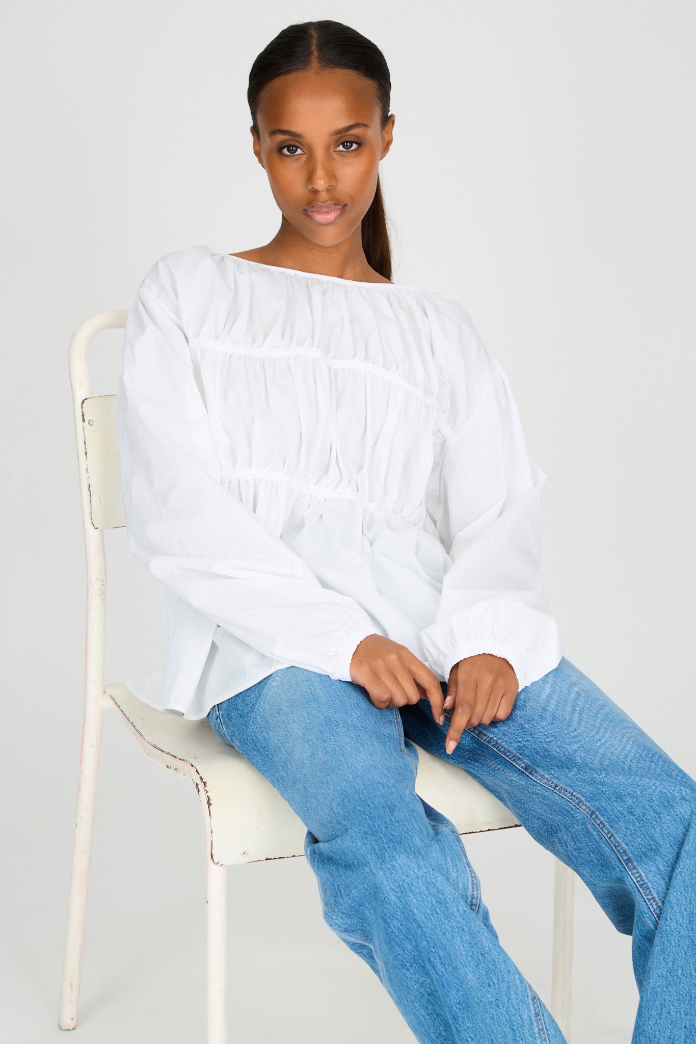 White seamed bust blouse_1