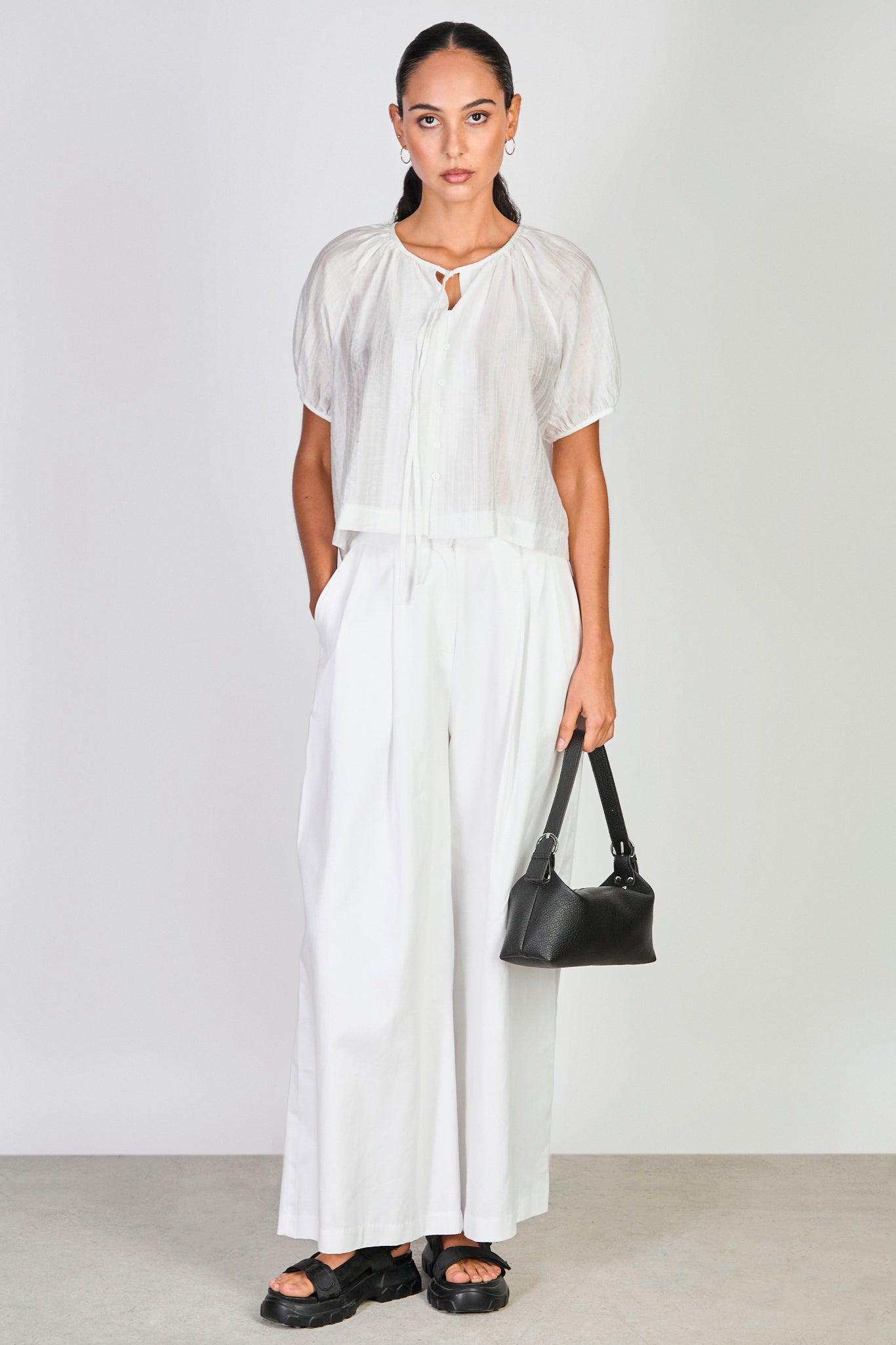 White seamed detail shirt blouse_5