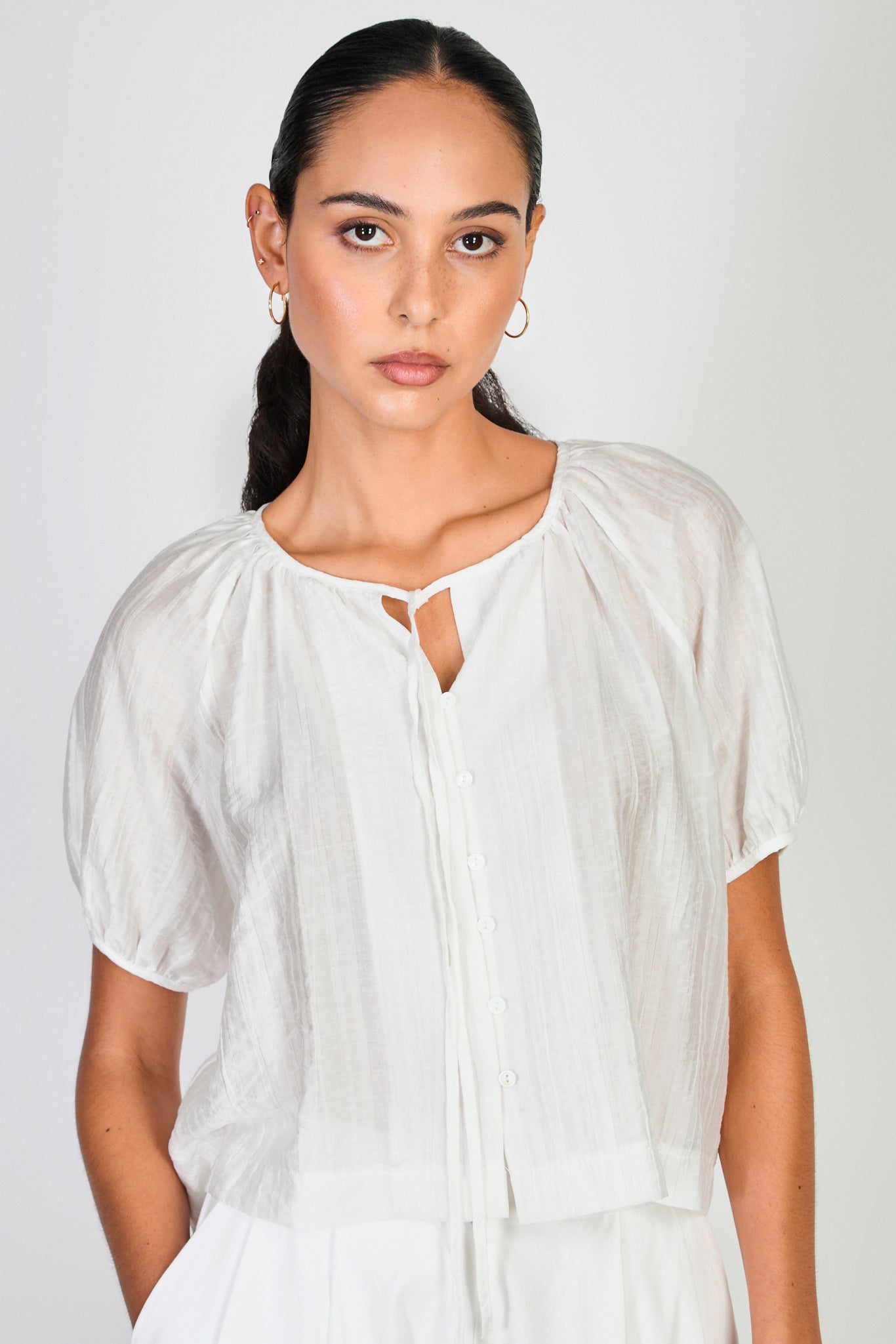 White seamed detail shirt blouse_1