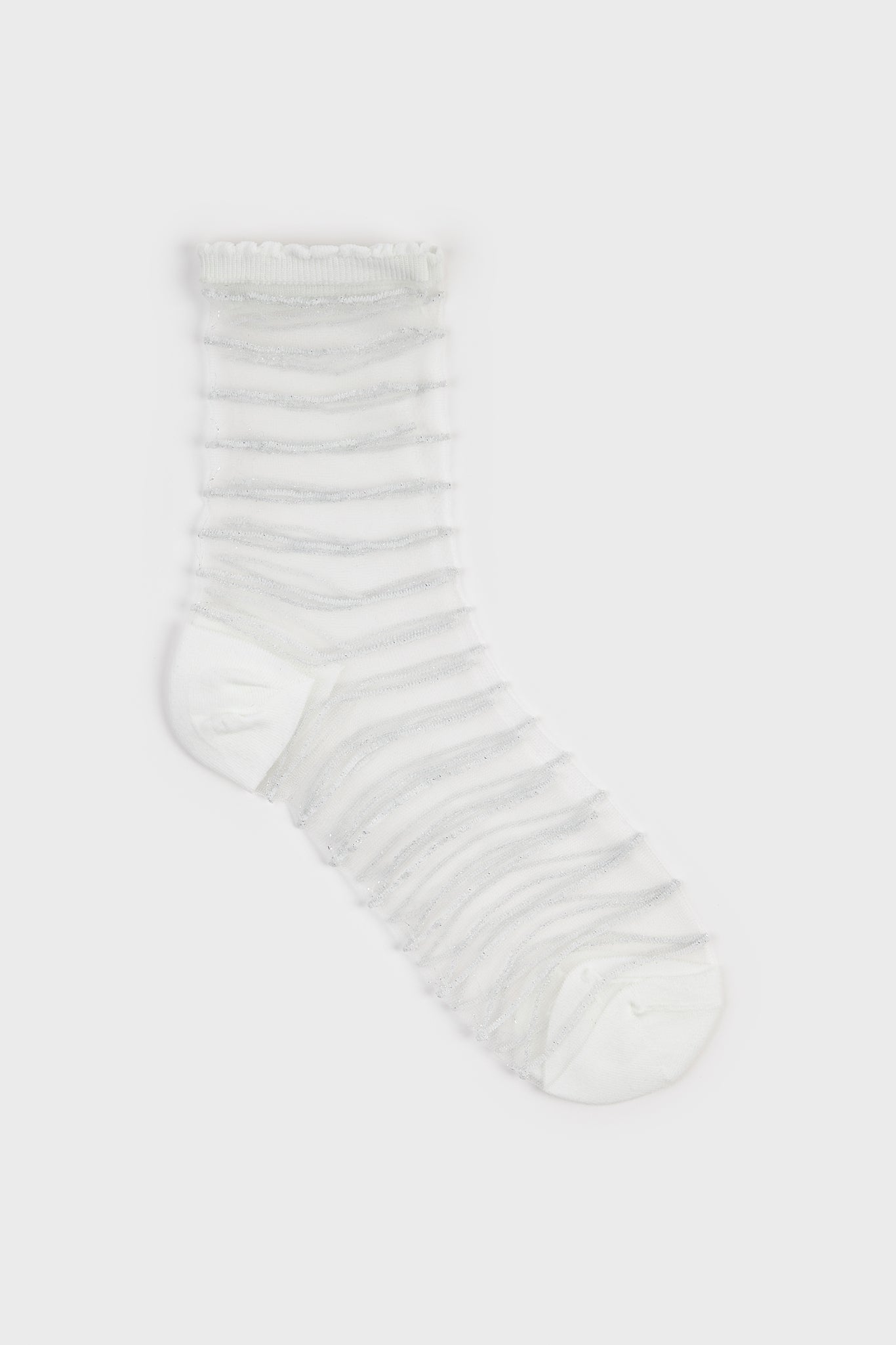White sheer horizontal stripe socks_1