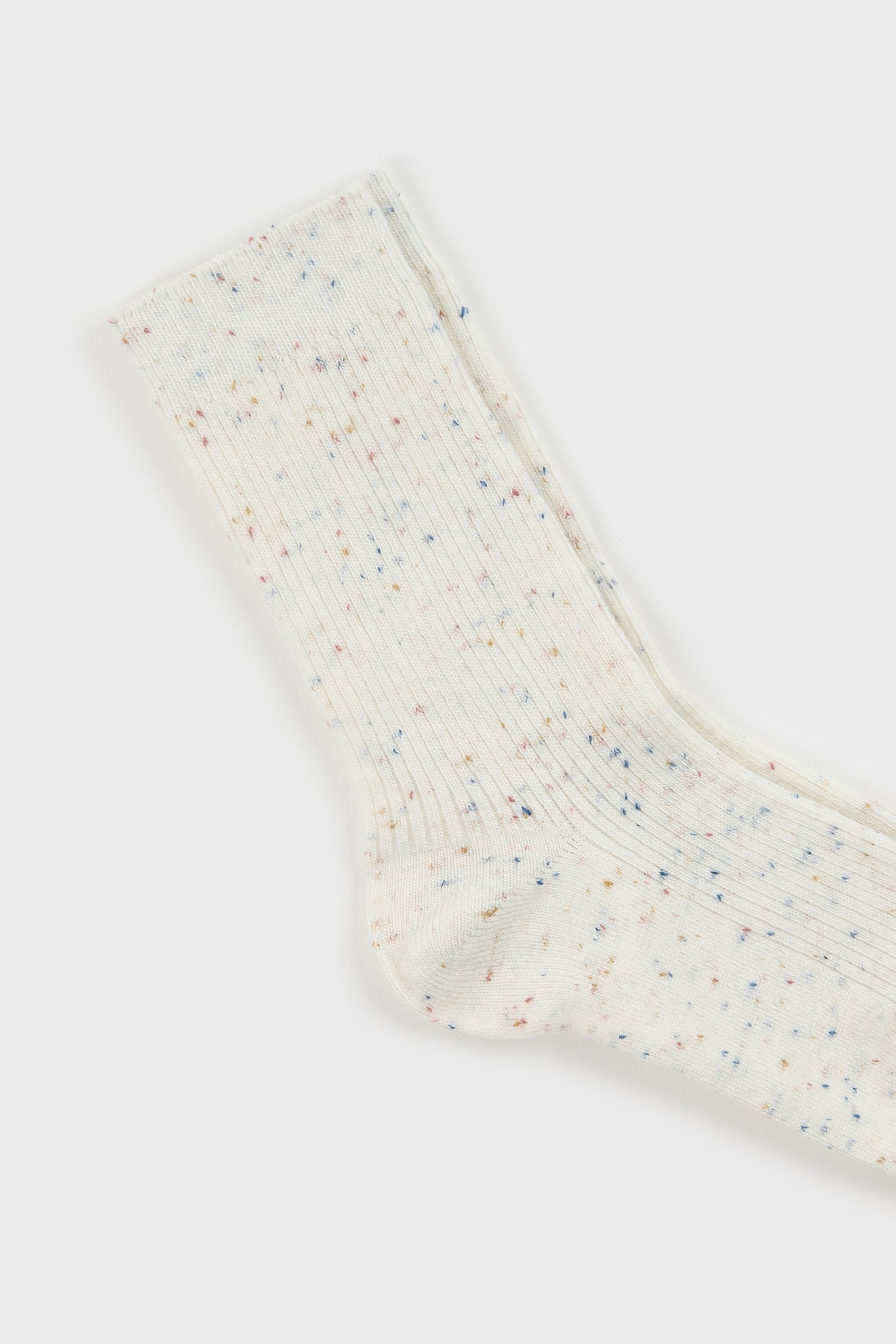 White thin ribbed rainbow fleck socks_2