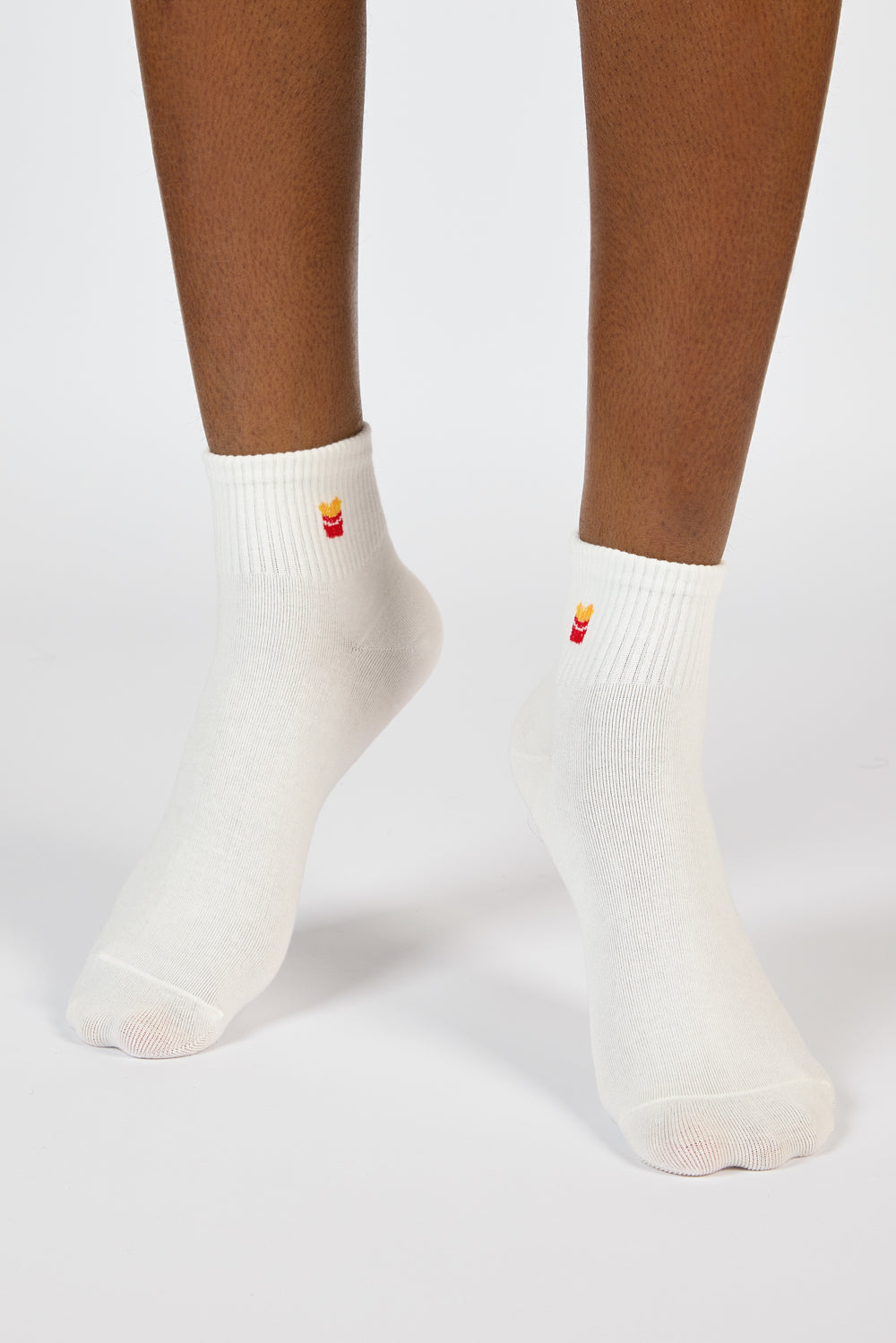 White tiny french fries socks_4
