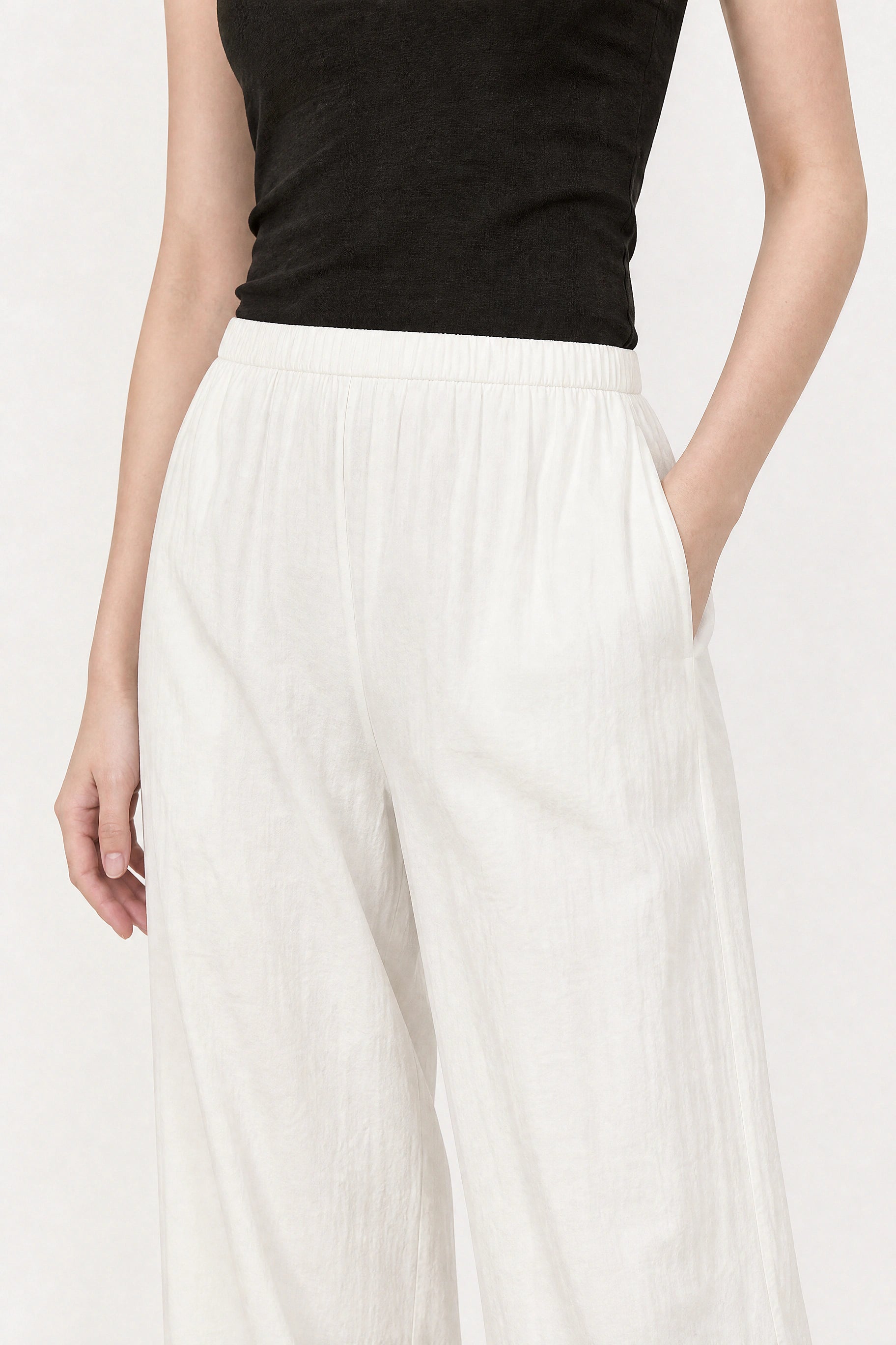 White wide leg floaty trousers_4