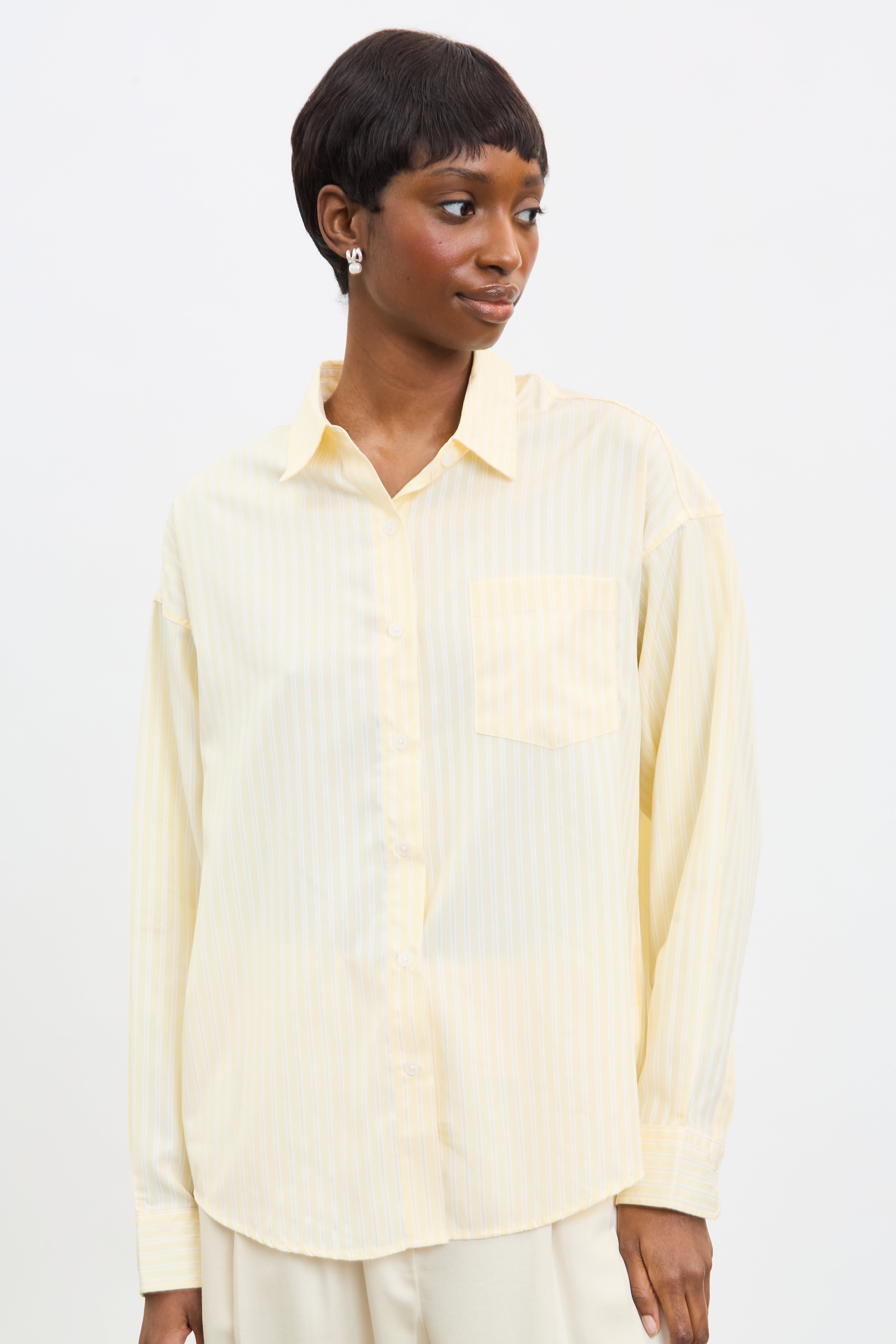 Yellow and white double striped shirt_1