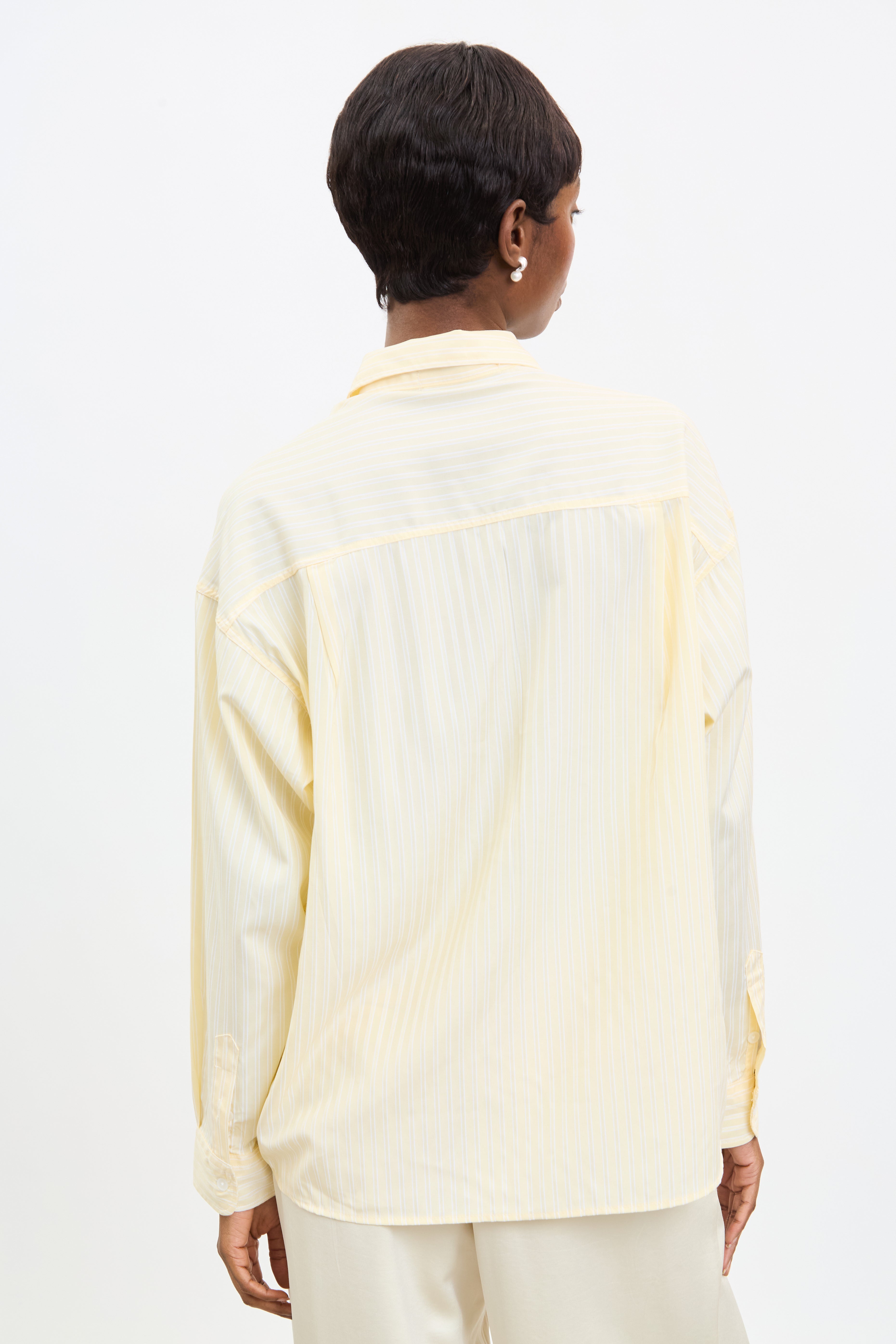 Yellow and white double striped shirt_2