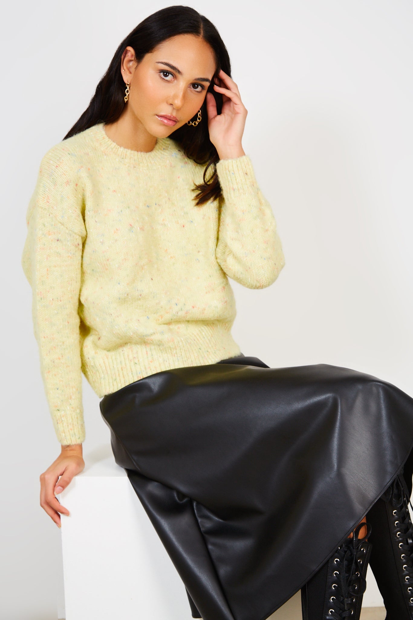 Yellow rainbow fleck smooth jumper_5