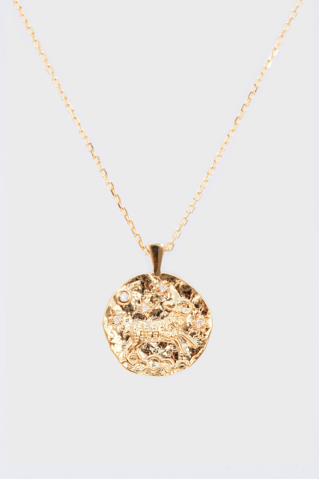 Gold zodiac charm necklace - Aries_2