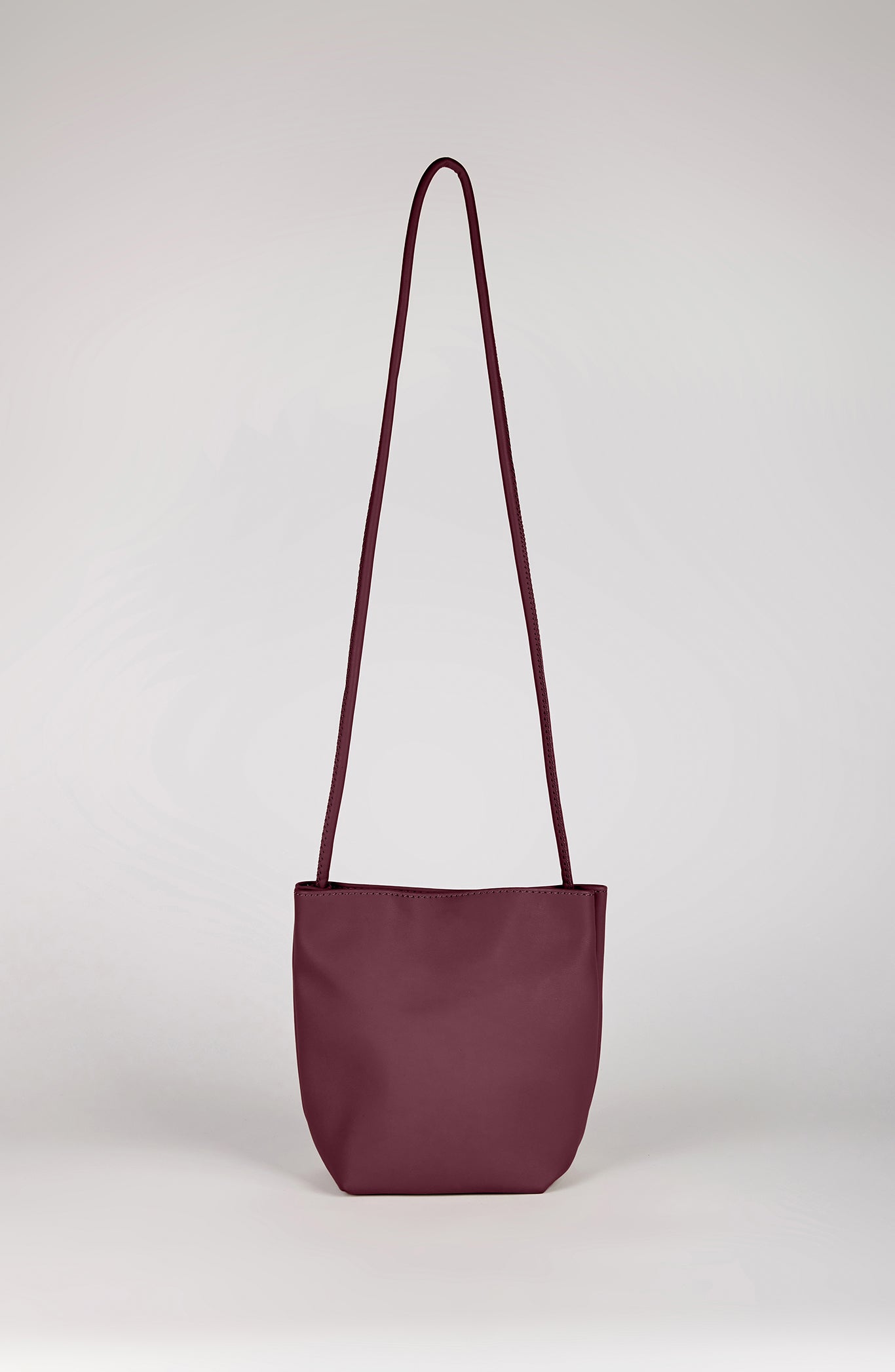 Burgundy vegan leather small cross body bag_1