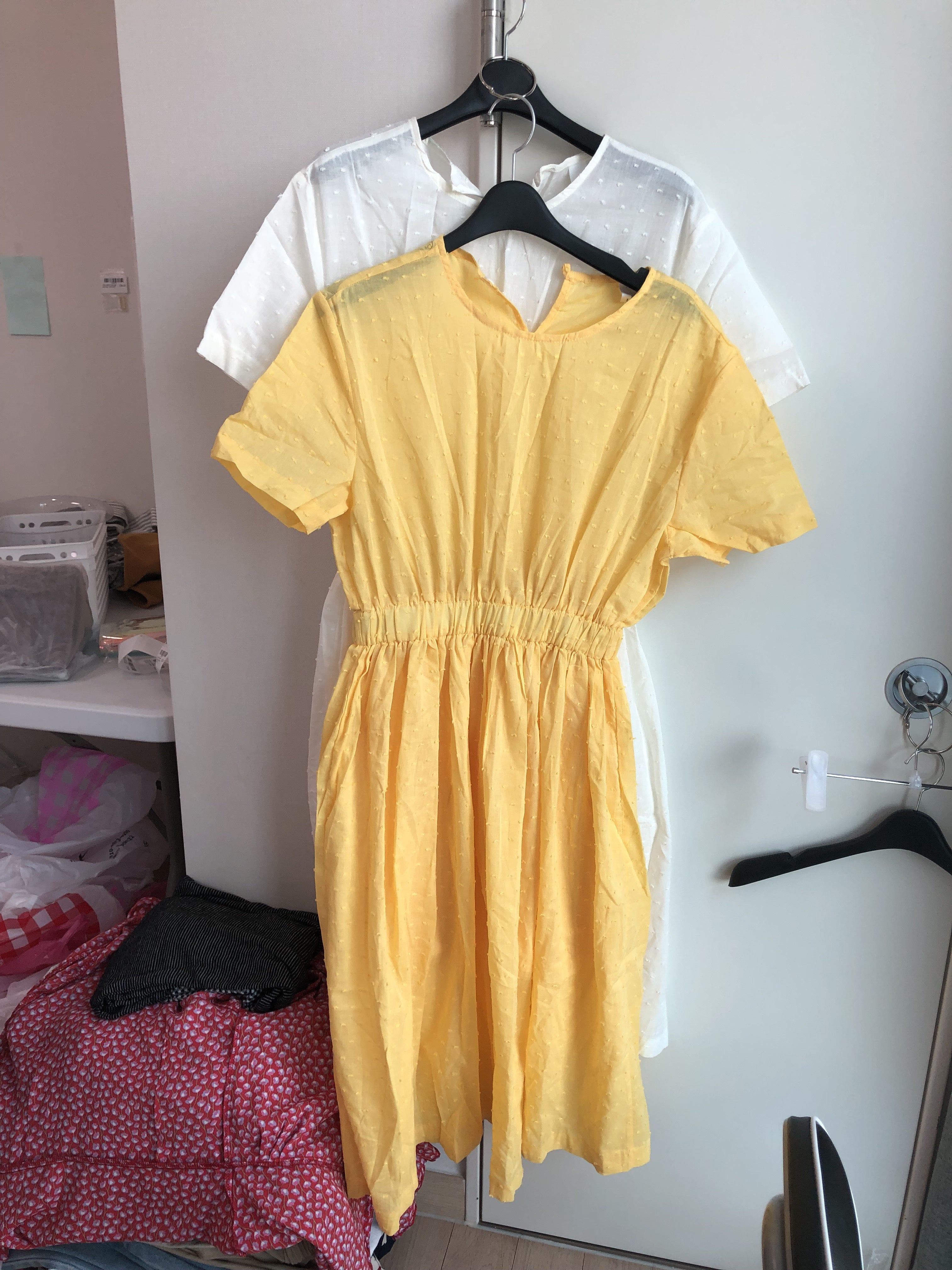 White textured short sleeved maxi dress_1