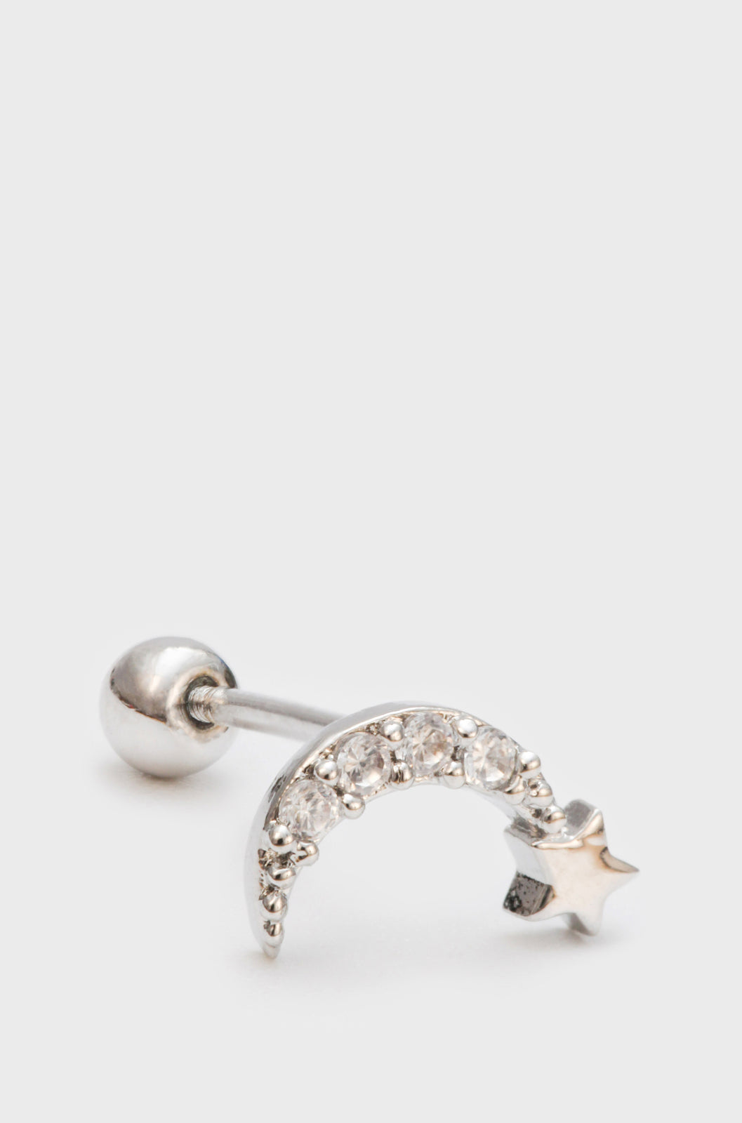 Silver diamante shooting star stud_1