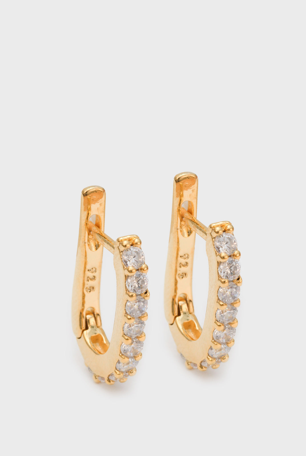 Gold diamante mini drop hoops_1