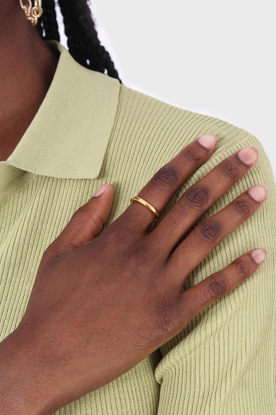 Gold simple thick banded ring_3