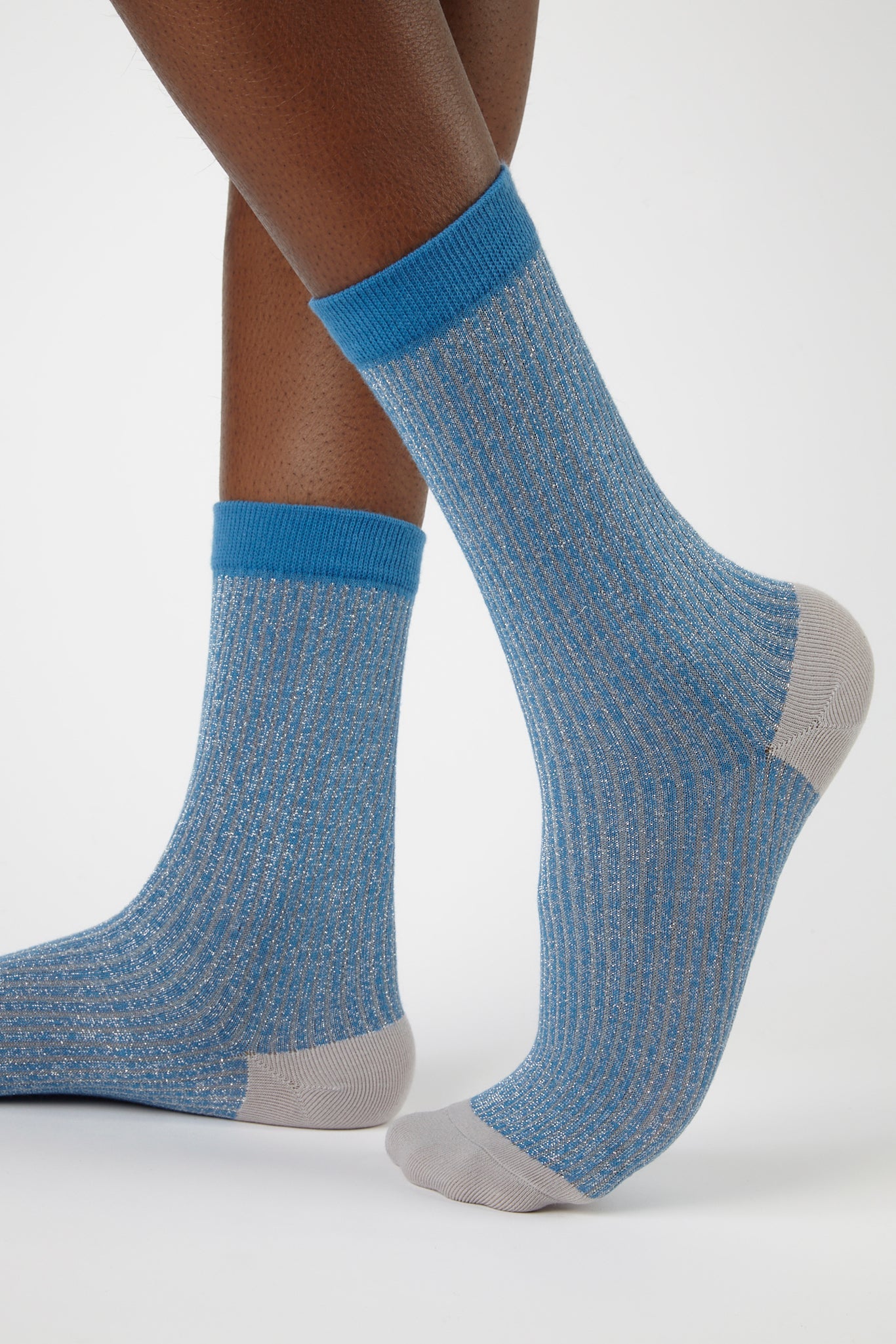 Light blue glitter striped multicolour socks_4