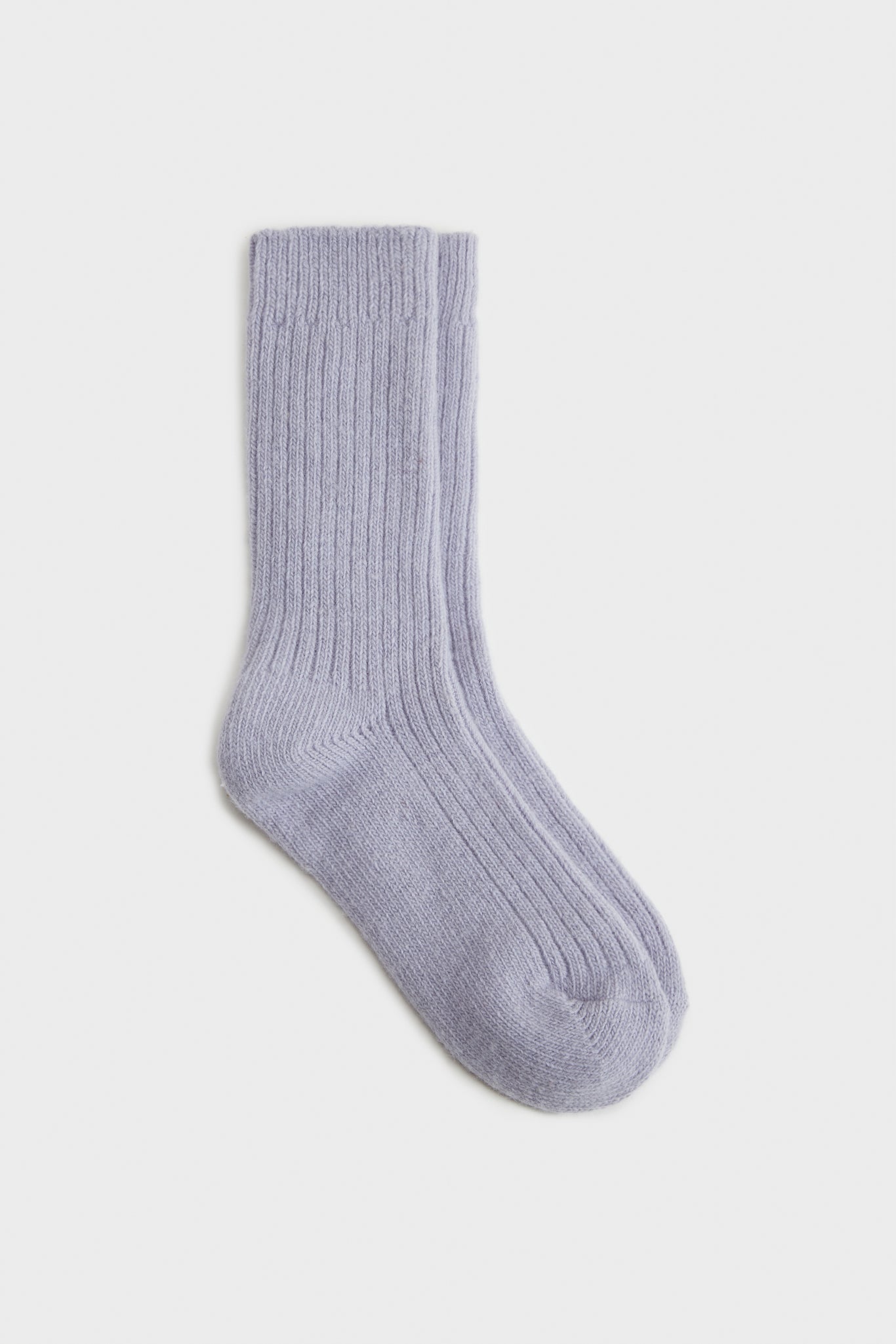 Lilac thick ribbed cashmere blend socks_1