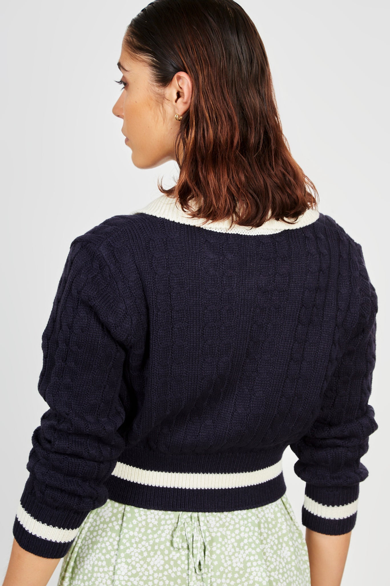 Navy and ivory contrast collar zip cardigan_3