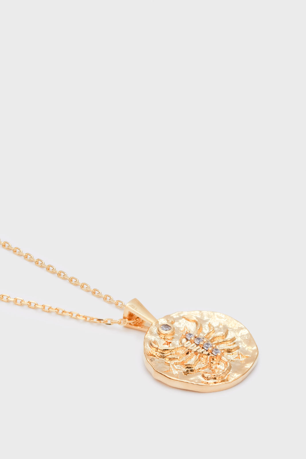Gold zodiac charm necklace - Scorpio_1