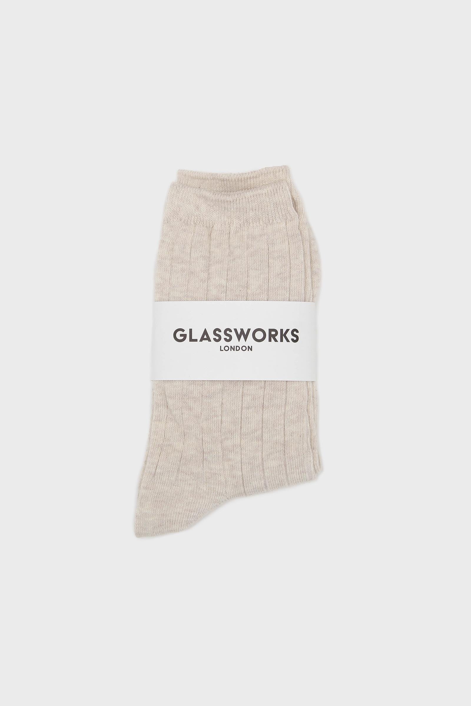Oatmeal giant rib socks_3