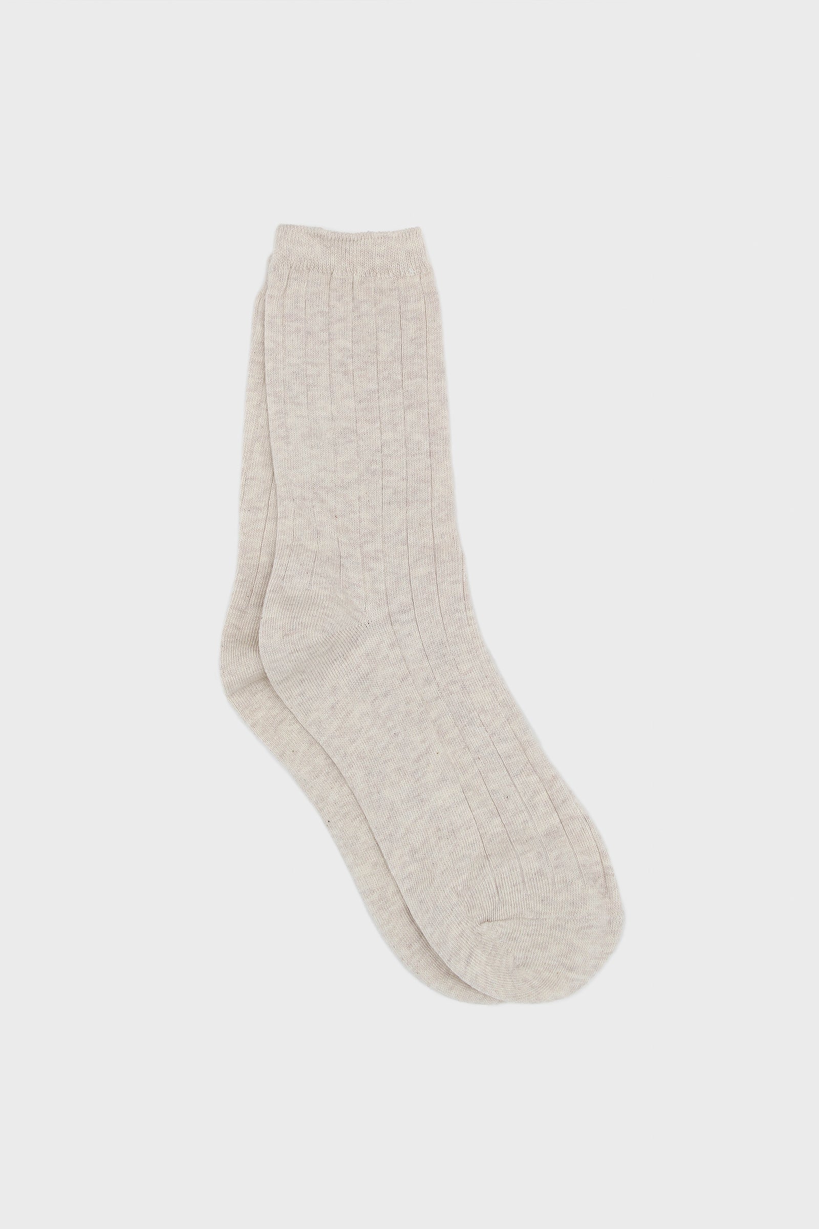 Oatmeal giant rib socks_1