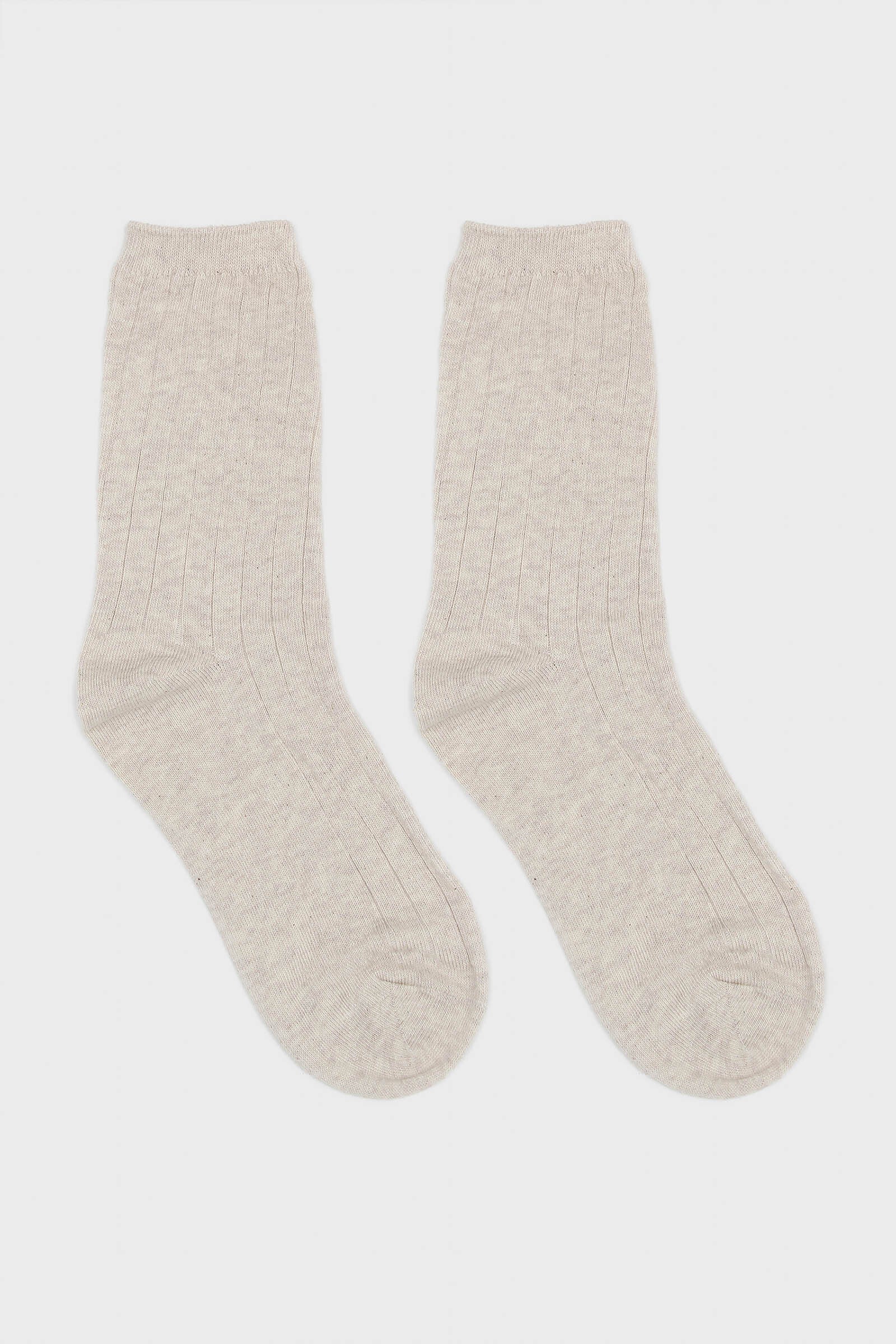 Oatmeal giant rib socks_4