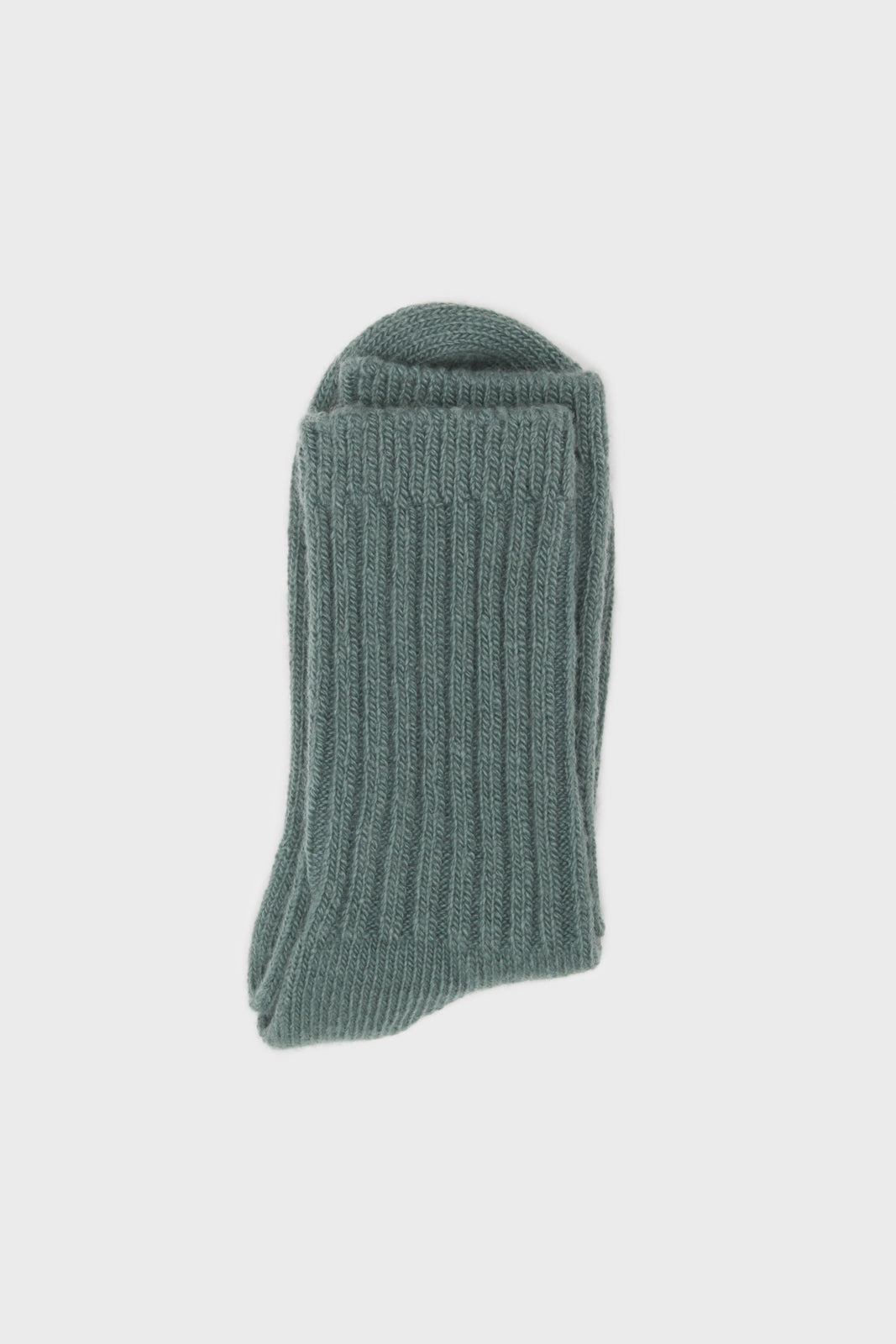 Mint ribbed cashmere wool blend socks_4