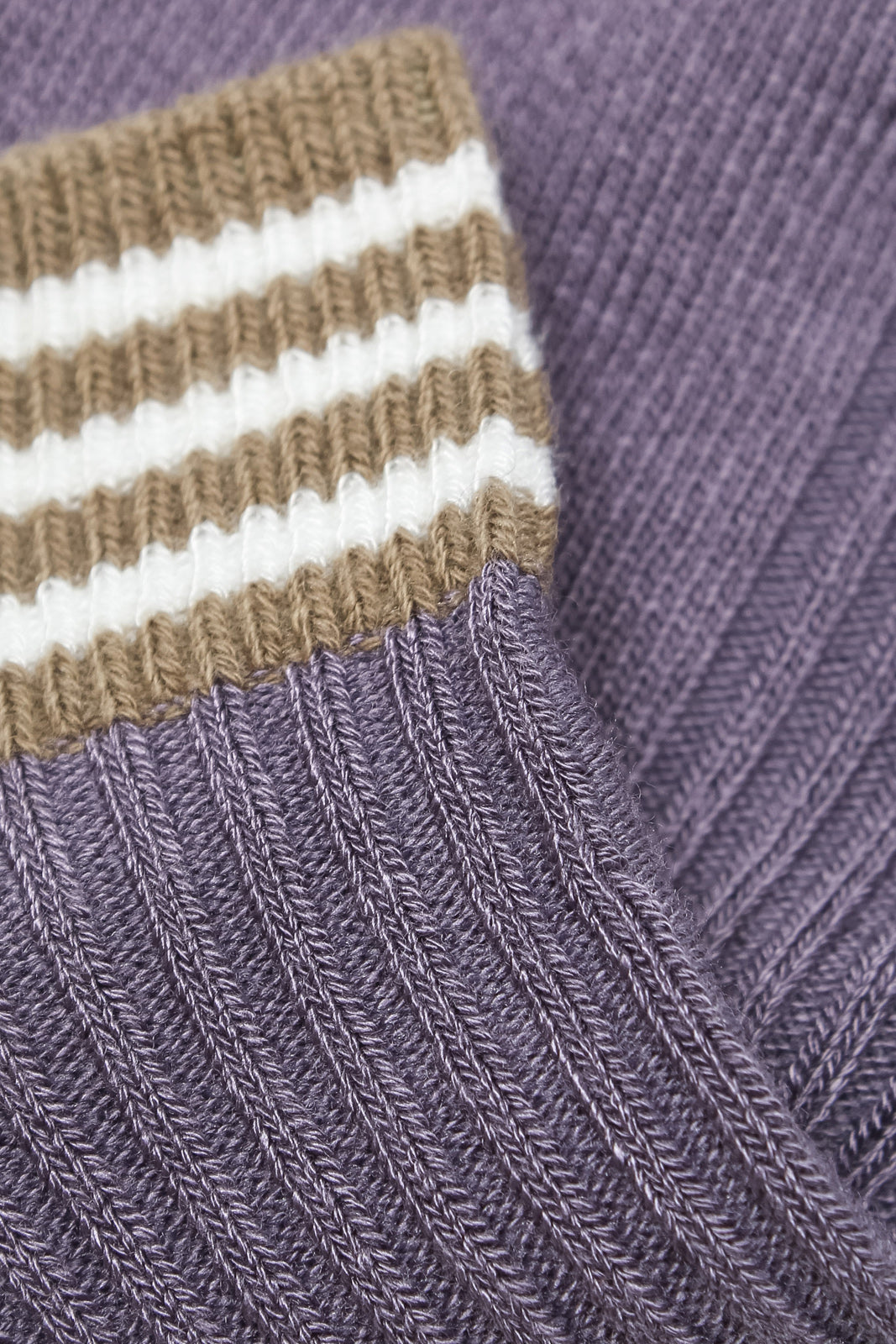 Violet and pale brown striped ankle socks_3