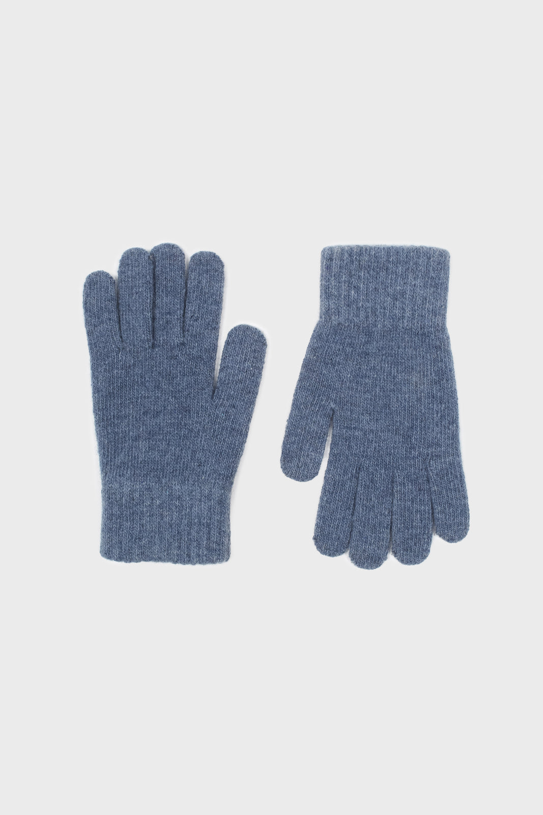 Deep blue smooth wool blend gloves_2