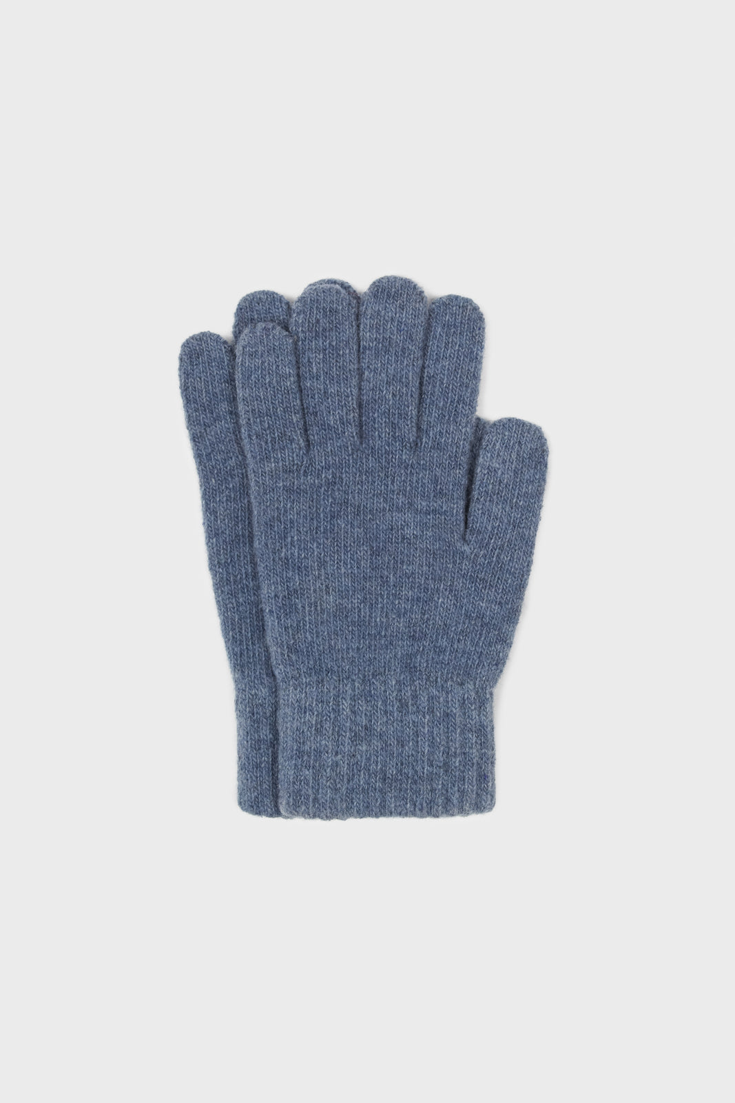 Deep blue smooth wool blend gloves_3