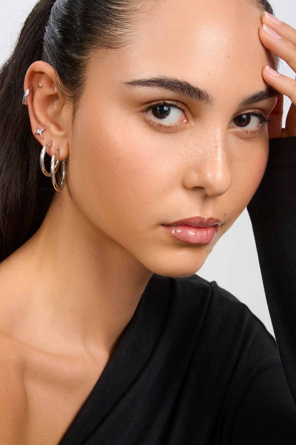 Silver 30mm thick perfect circle hoops_5