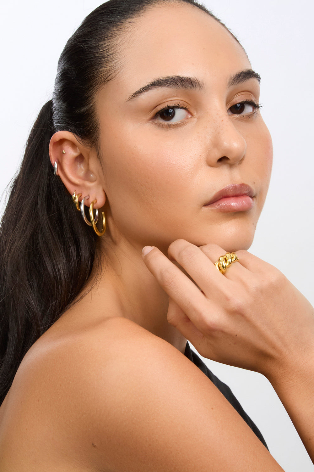 Gold 15mm thick perfect circle hoops_4