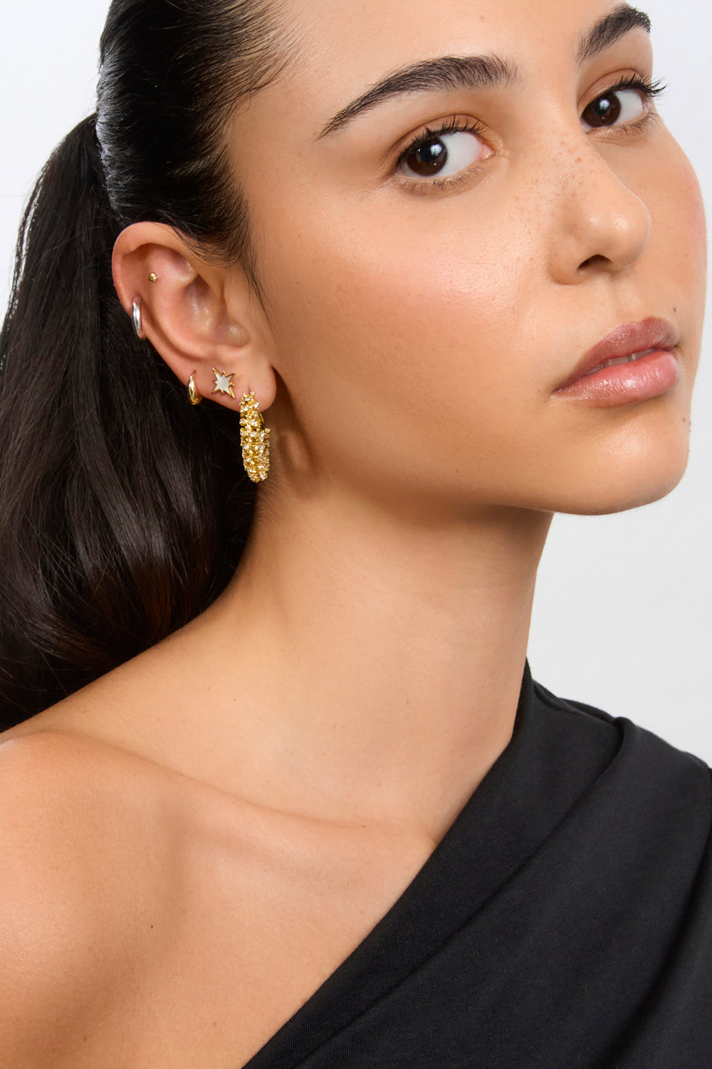 Gold large diamante hoop earrings_4