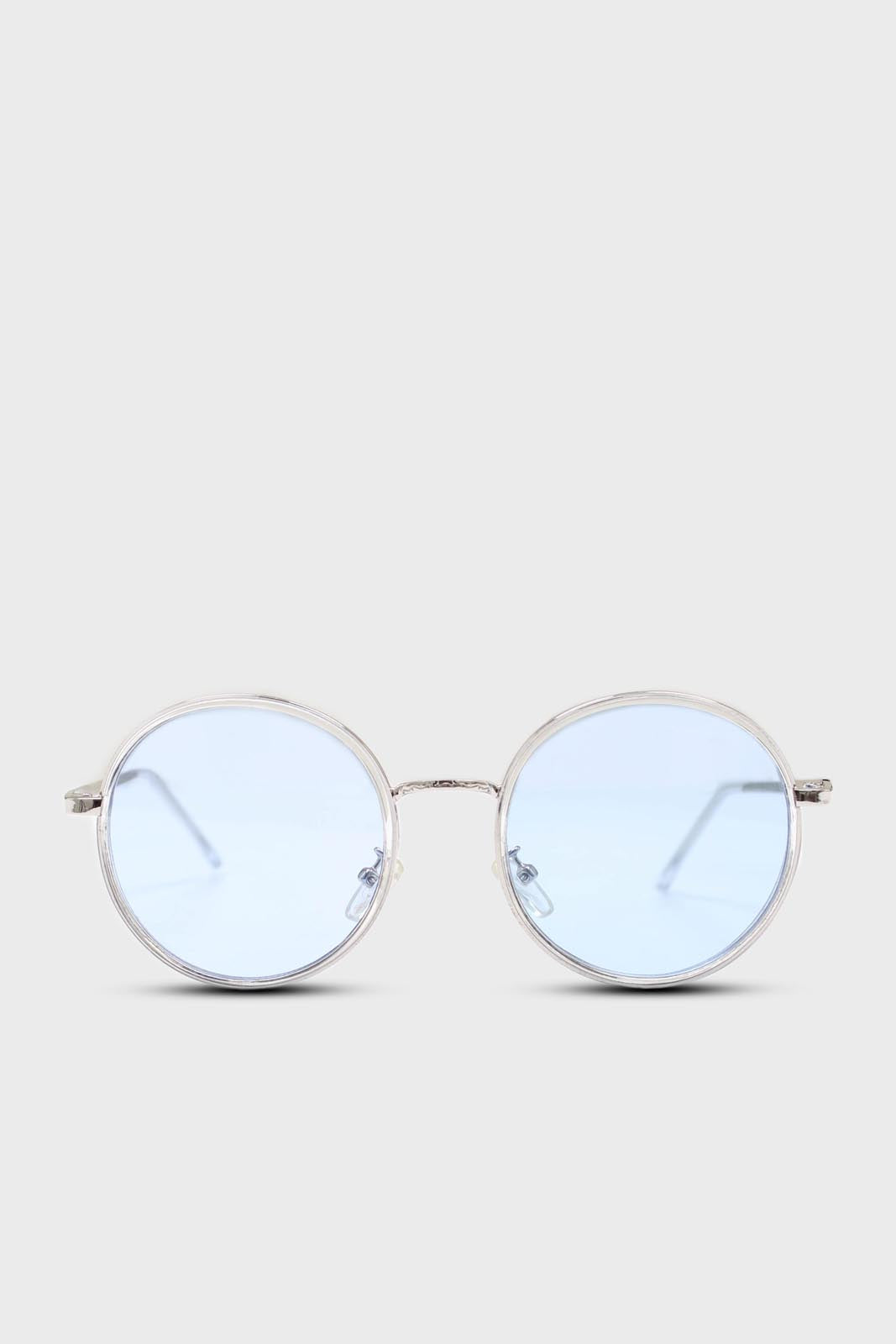 Blue clear frame rounded square sunglasses_1