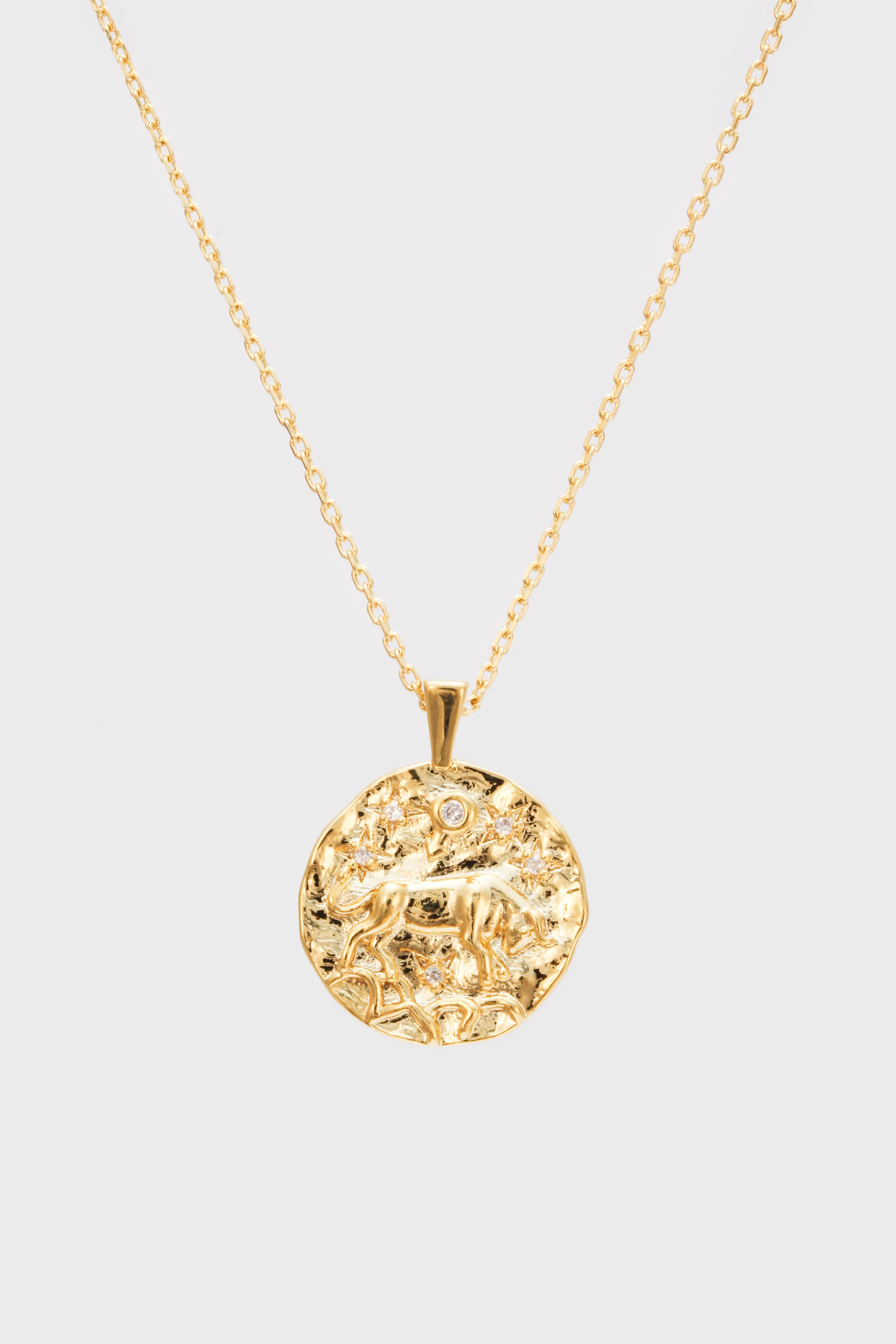 Gold zodiac charm necklace - Taurus_2