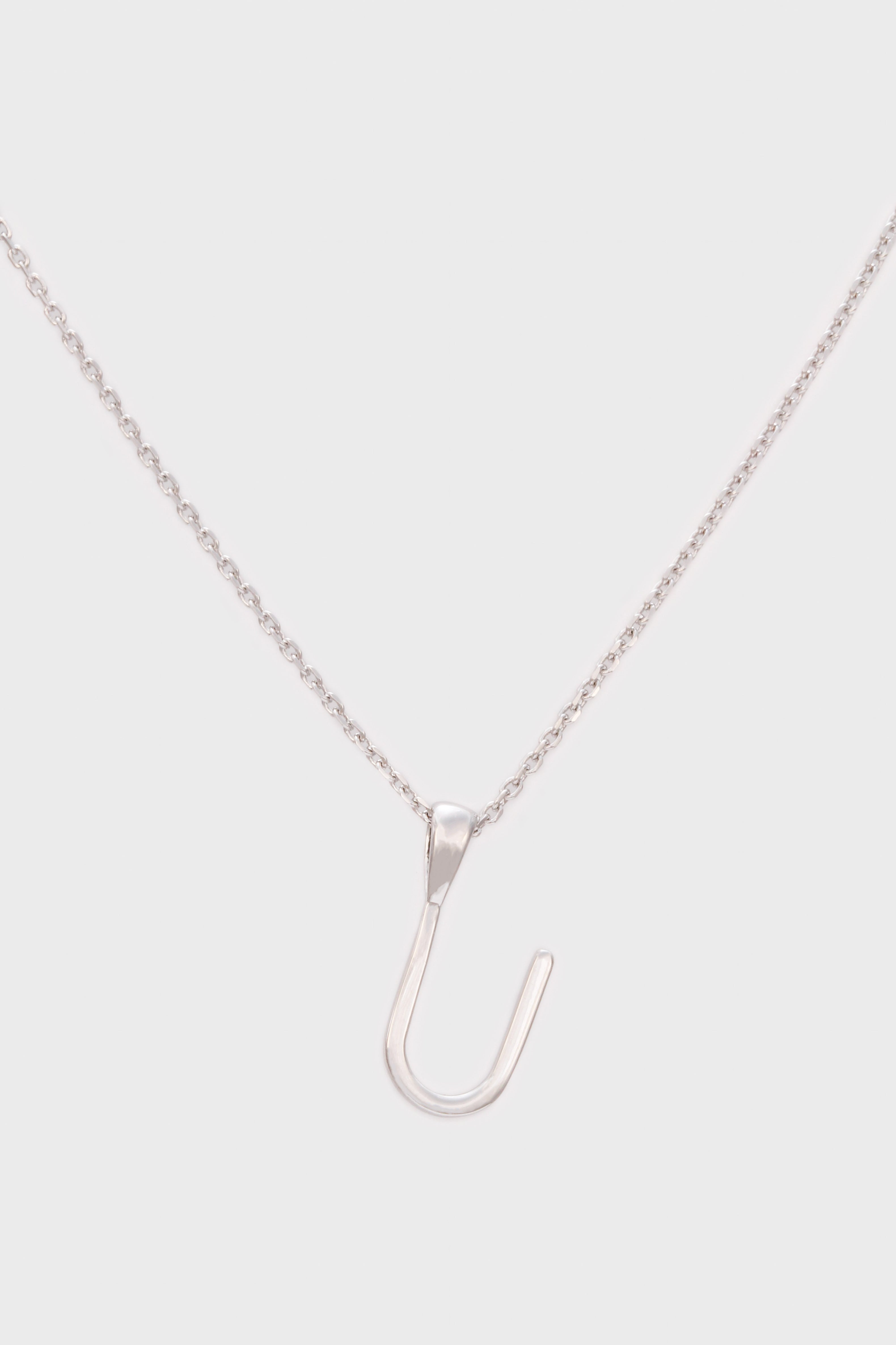 Charm necklace - Silver name initial letter 'U'_1