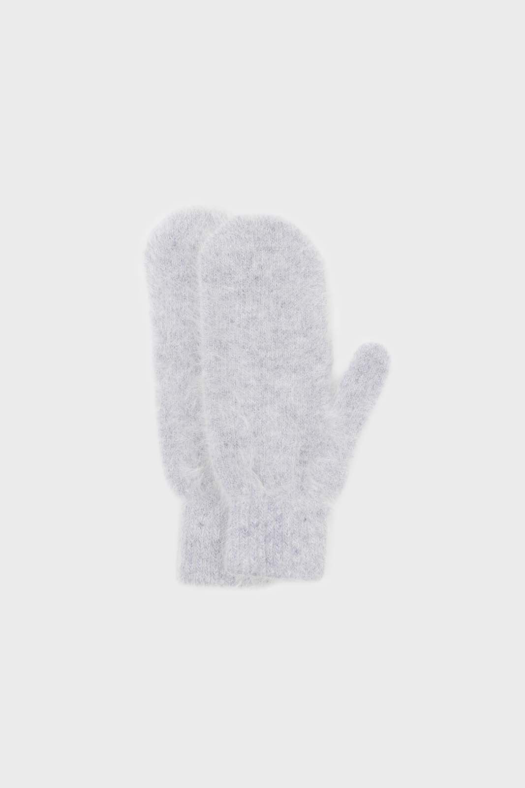 Pale grey mohair mittens