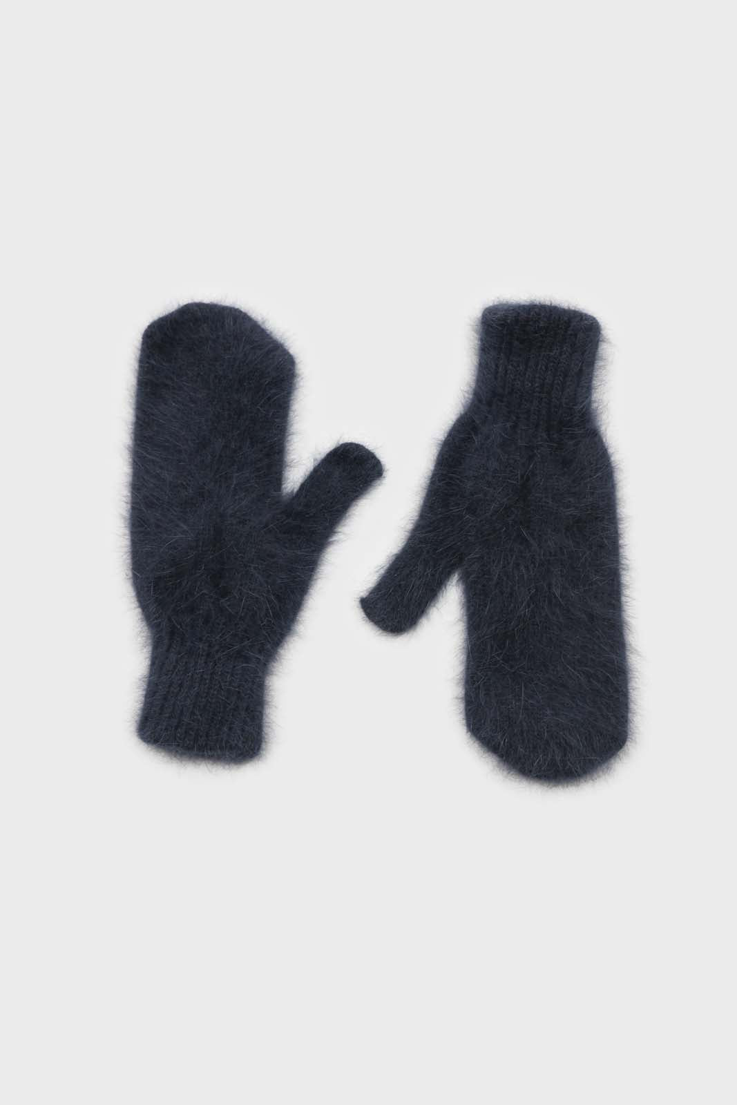 Deep blue mohair mittens